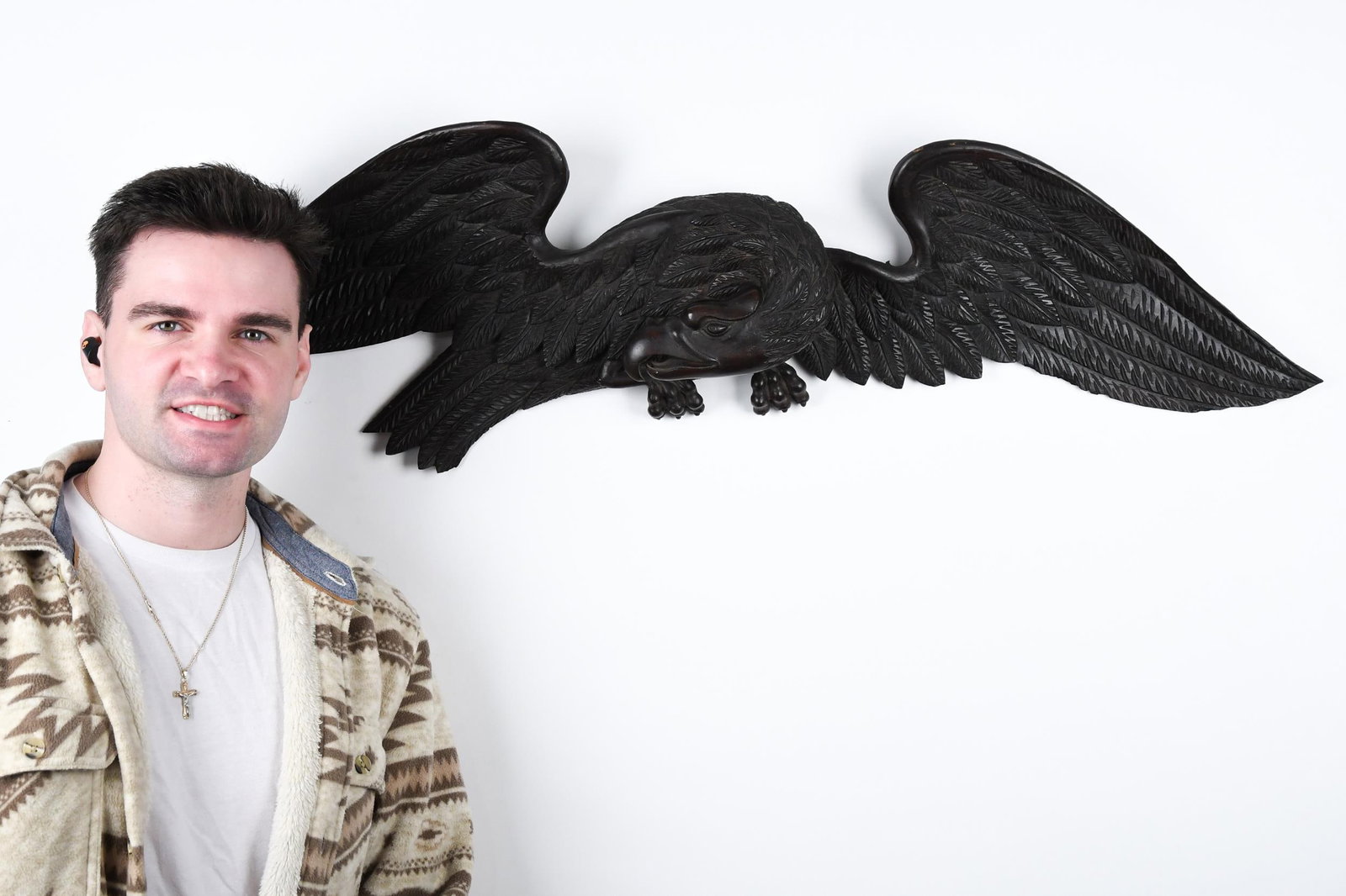 CARVED 19TH C. SPREAD WING EAGLE. - 7