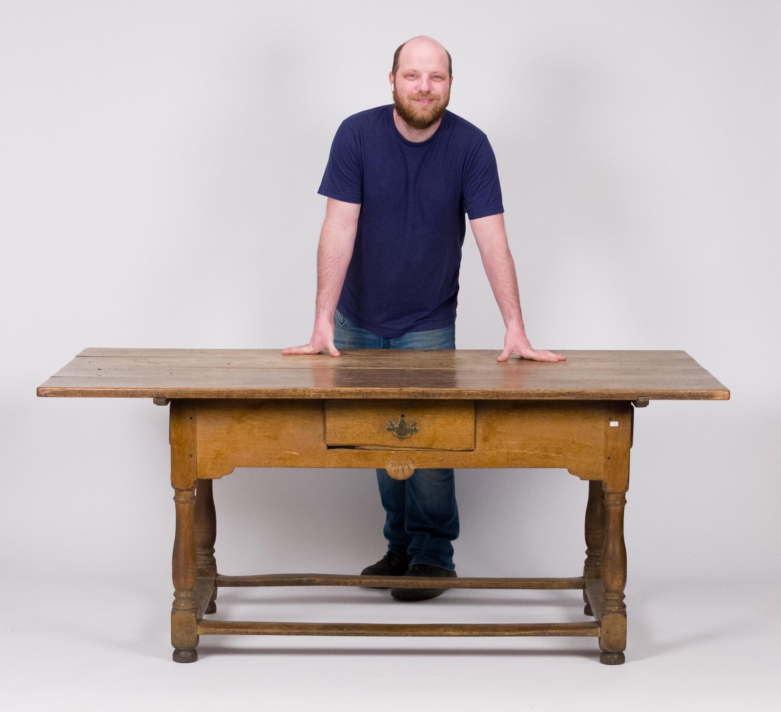 DOCUMENTED 18TH C. PA WALNUT TAVERN TABLE. - 14