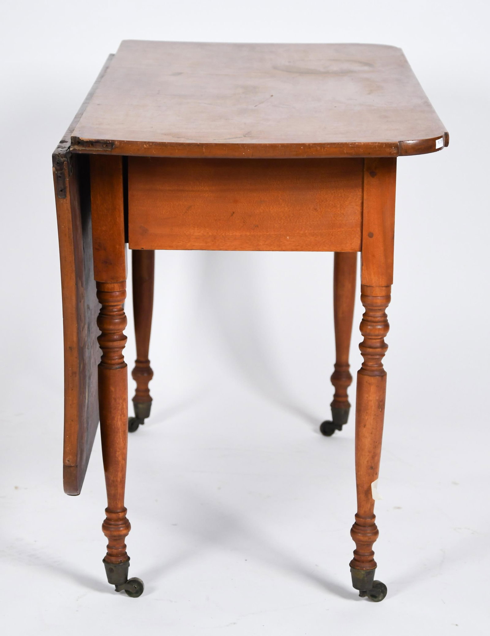 19TH C. NEW ENGLAND TIGER MAPLE WORK TABLE. - 10