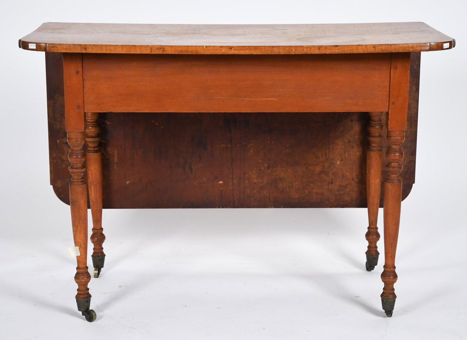 19TH C. NEW ENGLAND TIGER MAPLE WORK TABLE. - 11