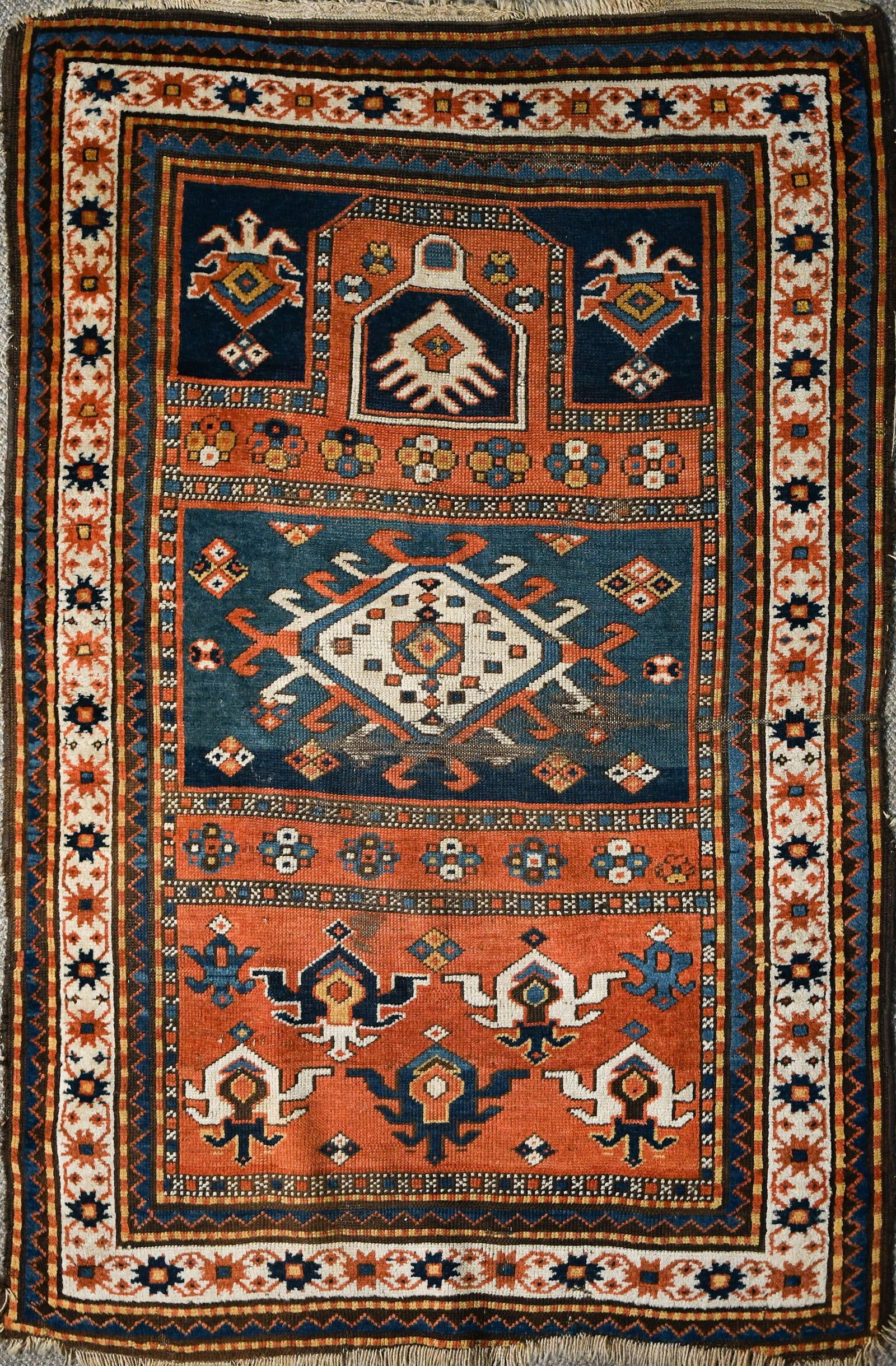 ANTIQUE ORIENTAL SCATTER RUG. (1 of 7)