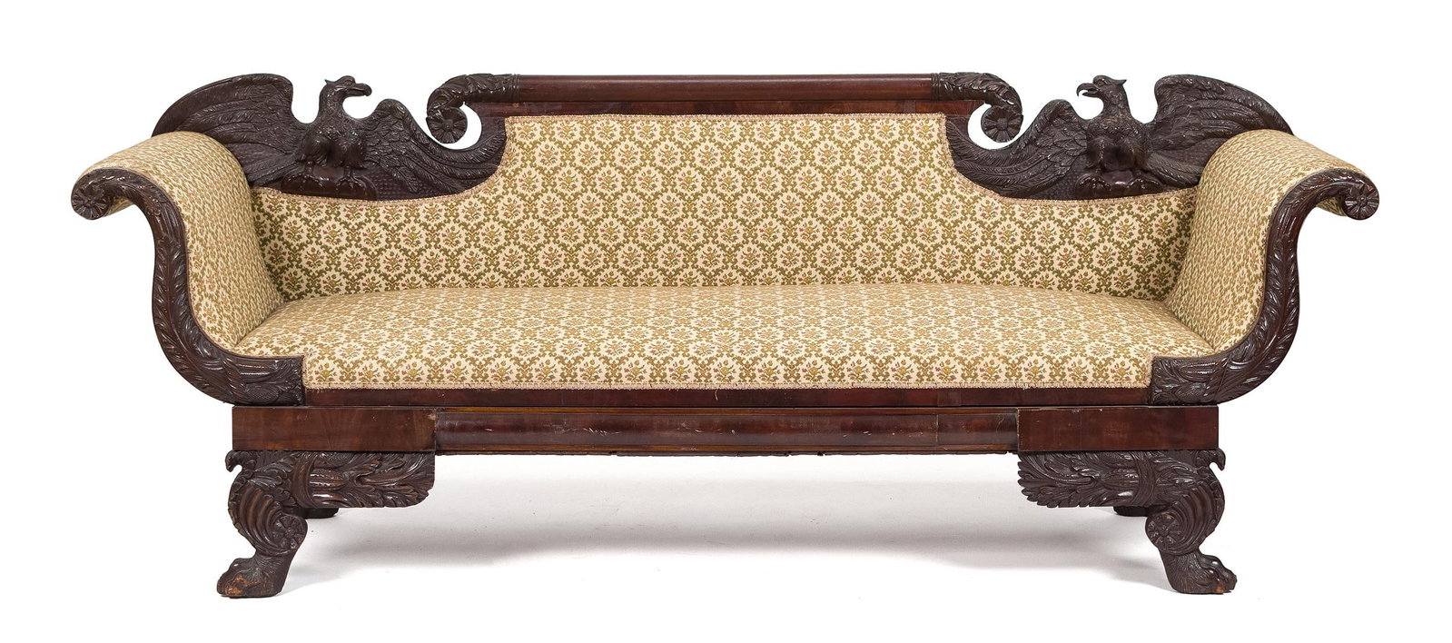 19TH C. AMERICAN FEDERAL EAGLE CARVED SOFA. (1 of 13)
