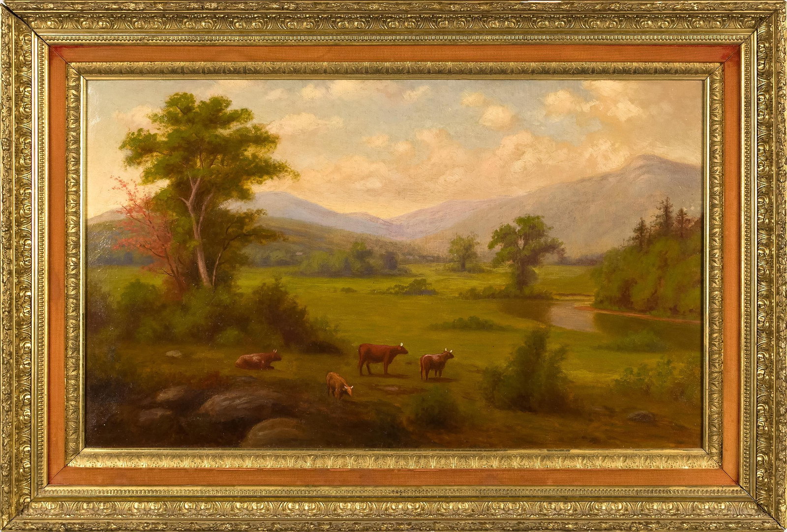 19TH C. OIL, WHITE MOUNTAINS LANDSCAPE. (1 of 12)