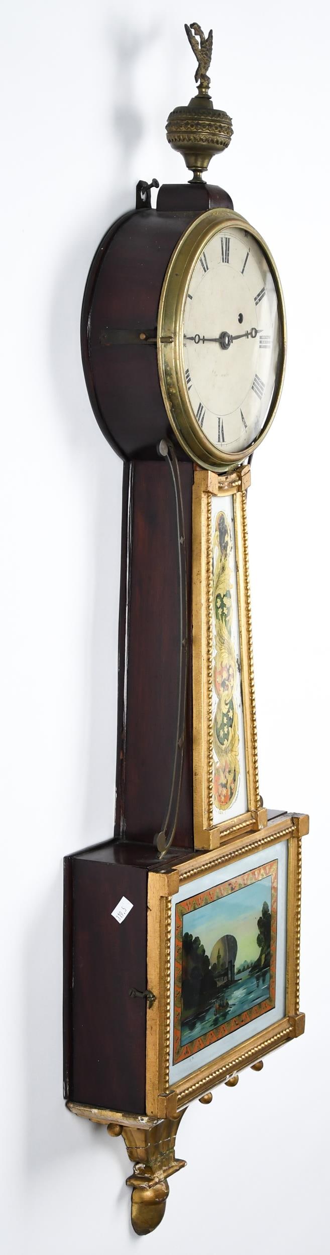 EARLY 19TH C. SIGNED BANJO CLOCK. - 12