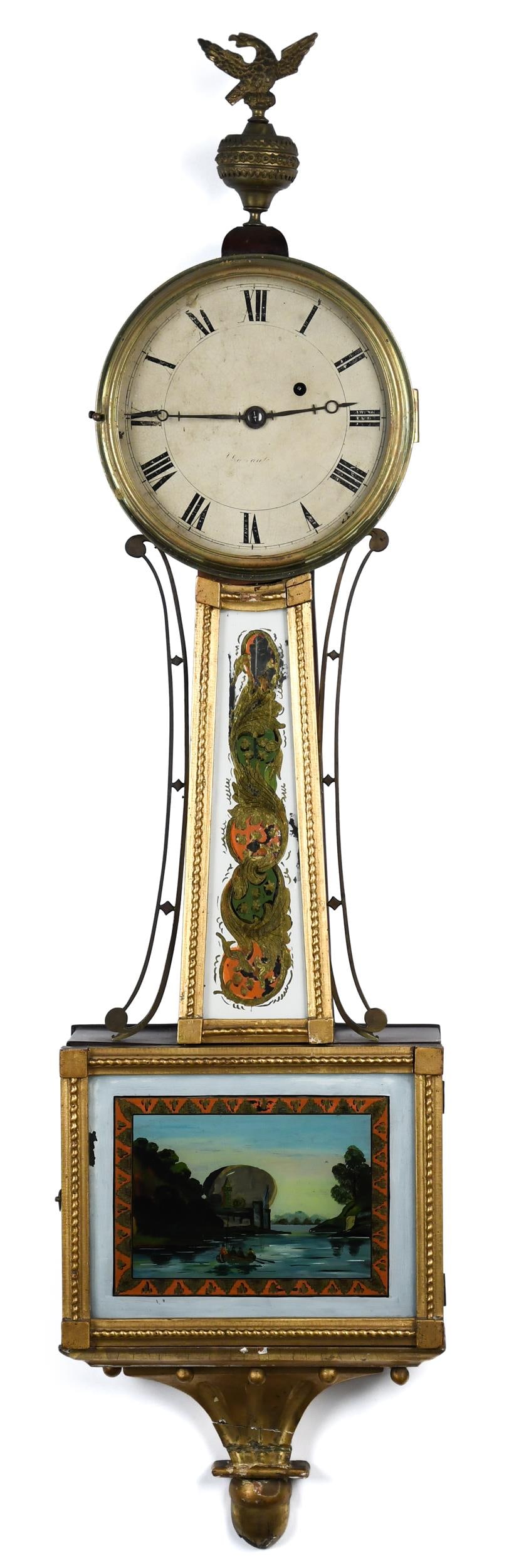 EARLY 19TH C. SIGNED BANJO CLOCK. (1 of 17)