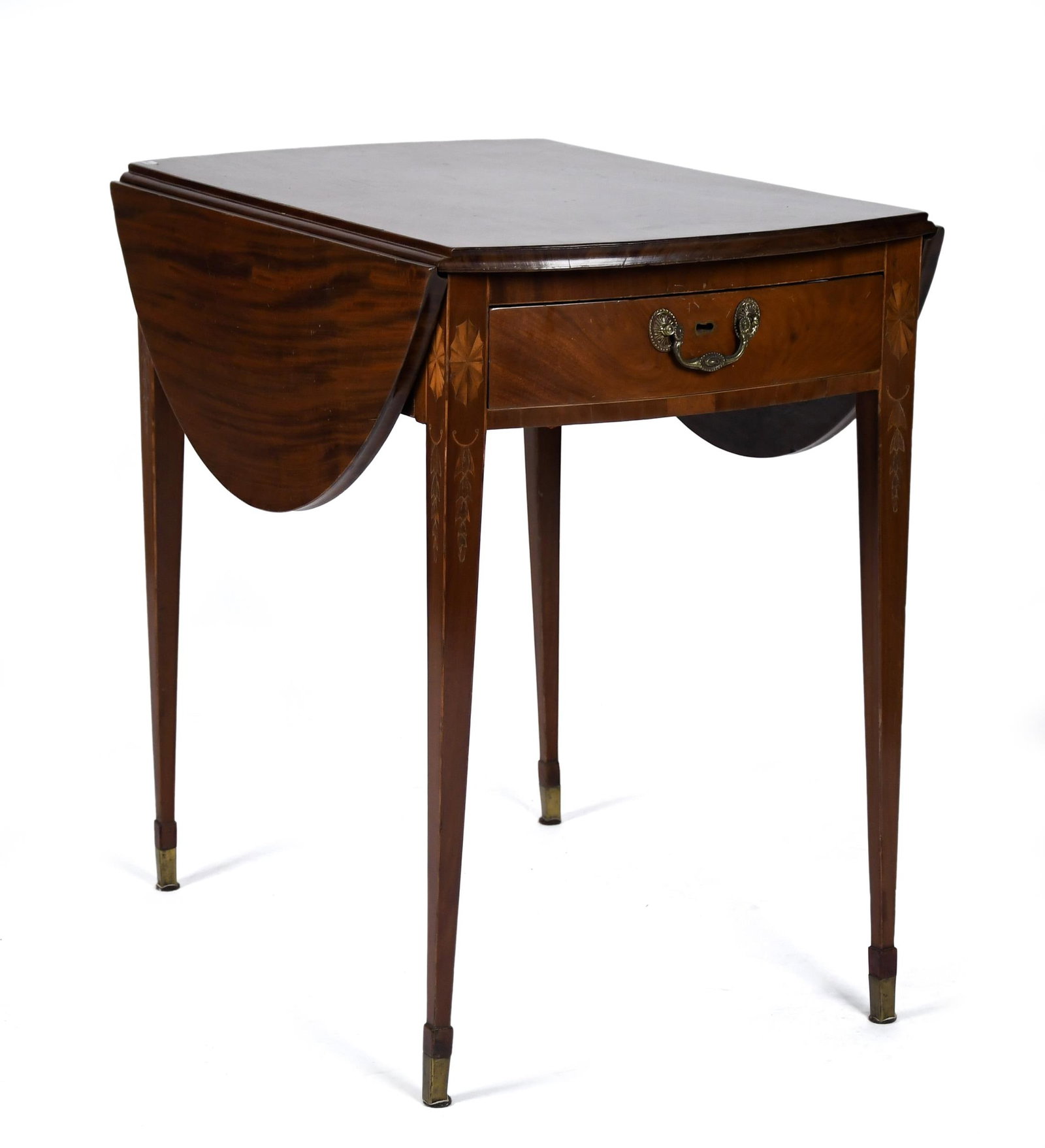 EARLY 19TH C. INLAID MAHOGANY PEMBROKE TABLE. (1 of 1)