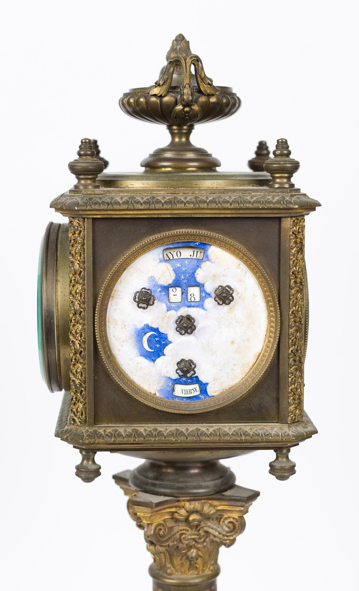 19TH C. FOUR DIAL MULTI-FUNCTION FRENCH TOWER CLOCK. - 12