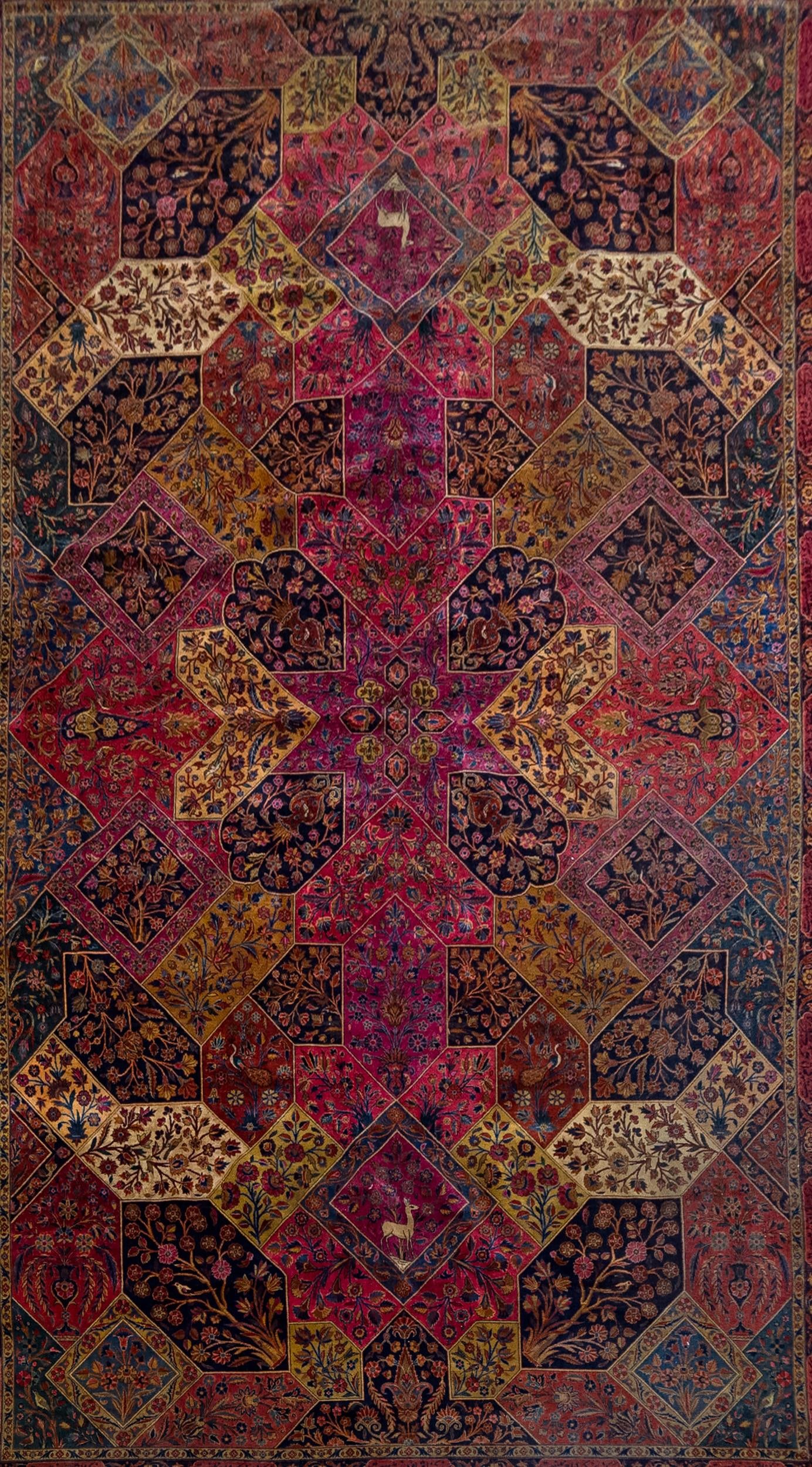 ANTIQUE SIGNED SAROUK ORIENTAL ROOM SIZE RUG. - 2