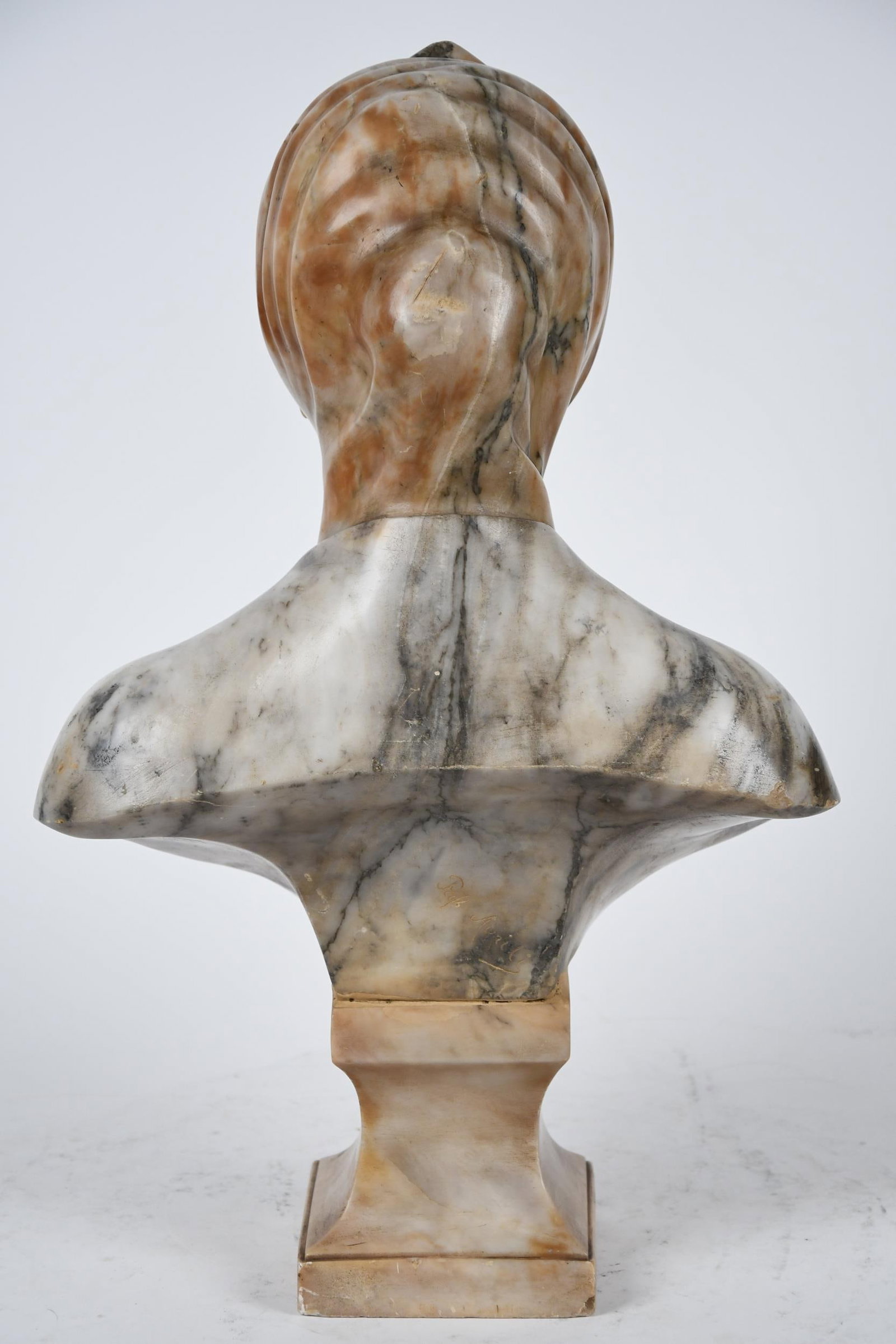 ANTIQUE MARBLE BUST, PROF. AURILI, DATED 1923. - 9
