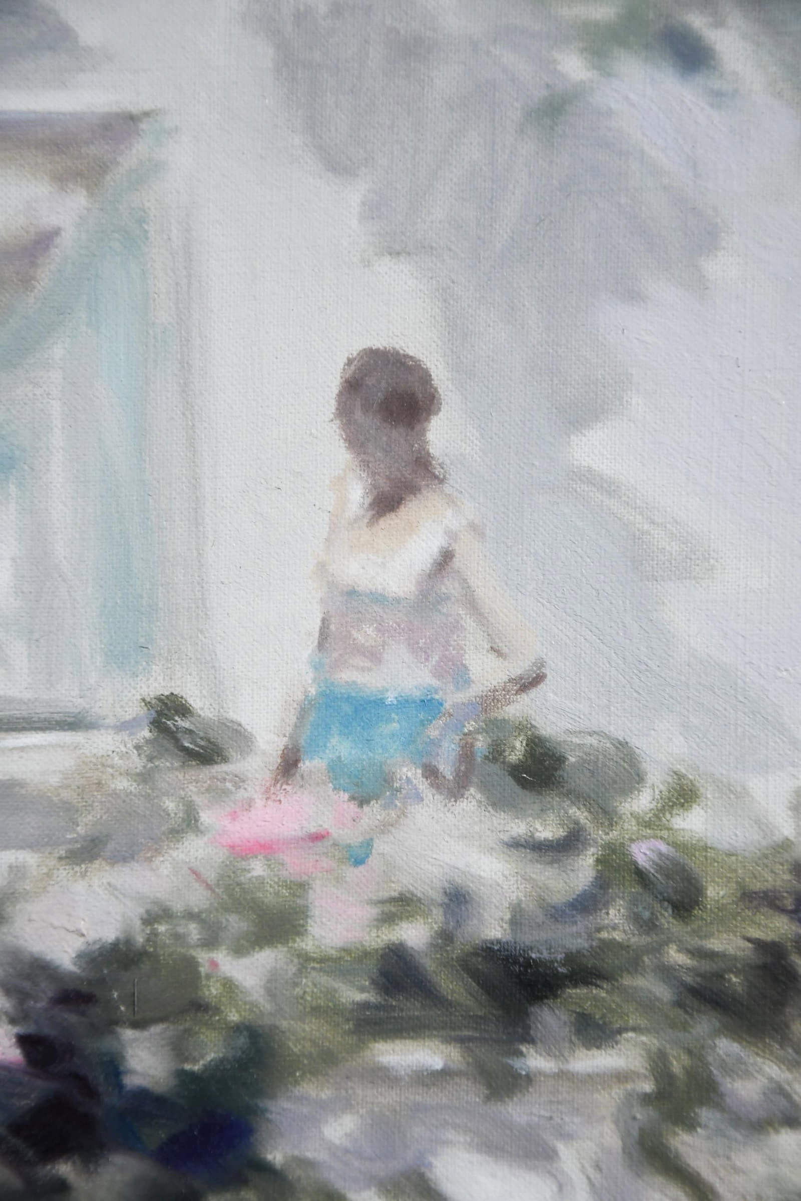 ANDRE GISSON OIL, COURTYARD SCENE. - 2
