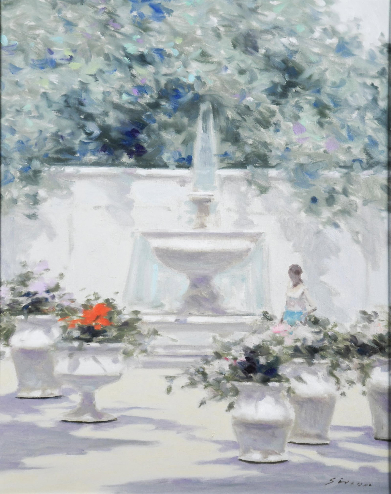 ANDRE GISSON OIL, COURTYARD SCENE. - 9