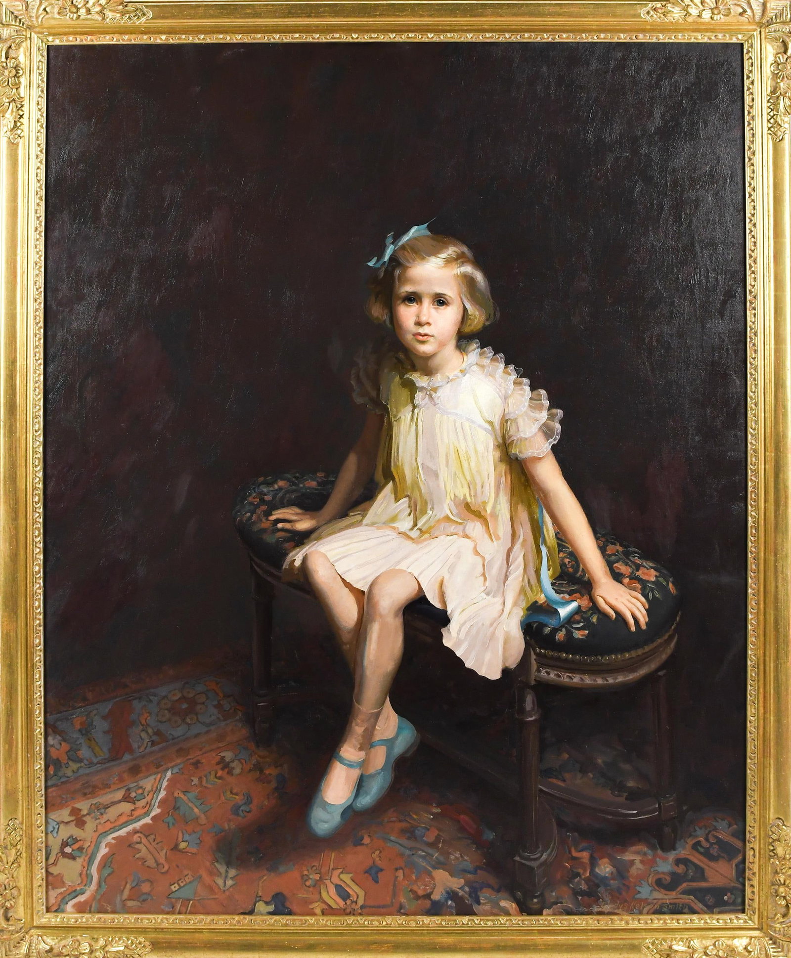 GLADYS NELSON SMITH, O/C PORTRAIT OF A YOUNG GIRL. (1 of 8)