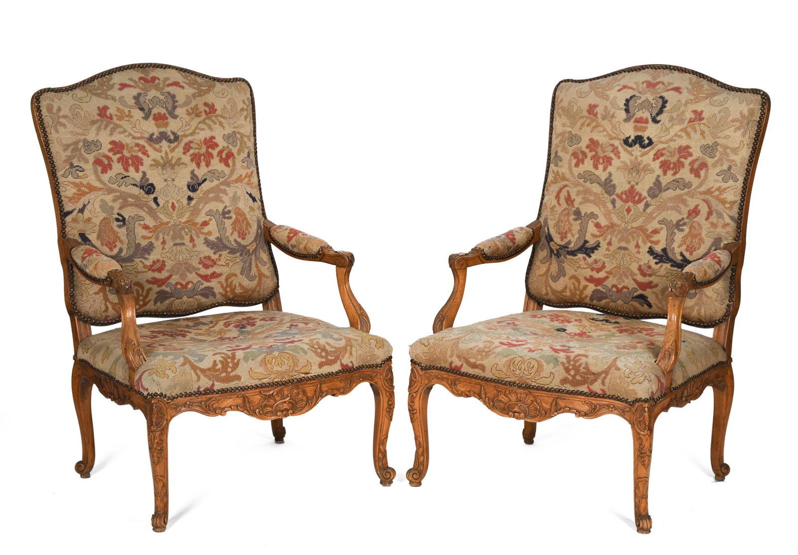 PR. FRENCH LOUIS XV STYLE FAUTEUILS. (1 of 12)