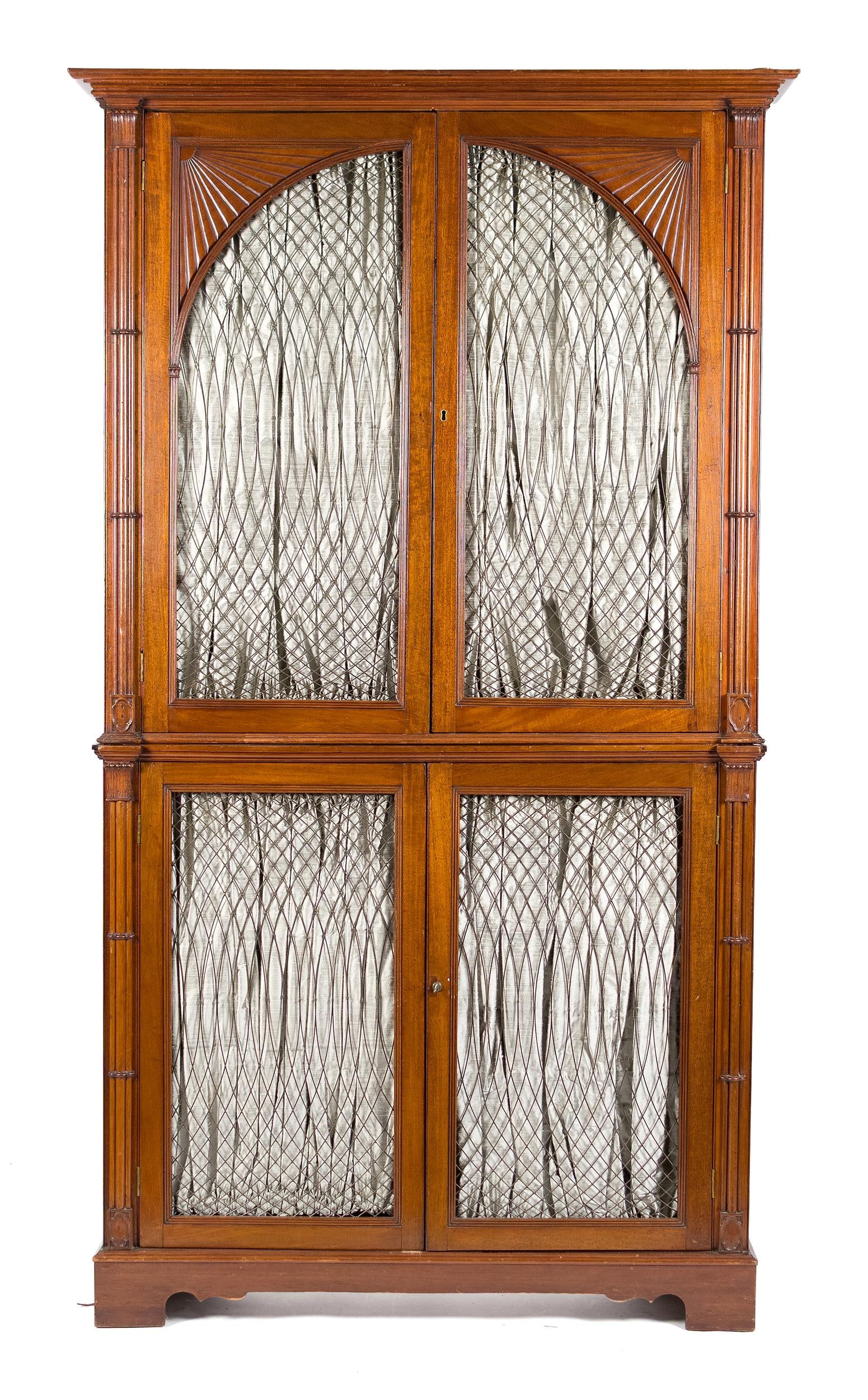 GOOD 19TH C. ENGLISH TWO PART BOOKCASE. (1 of 13)