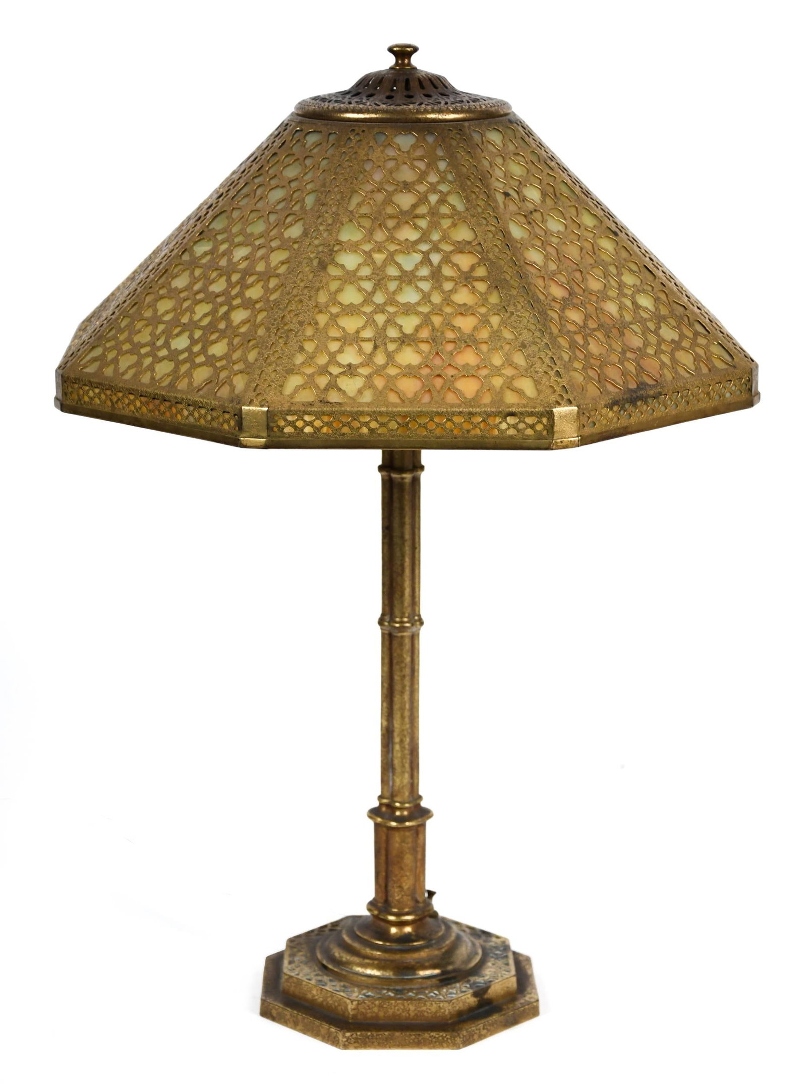 ANTIQUE TIFFANY STUDIOS TABLE LAMP. (1 of 8)