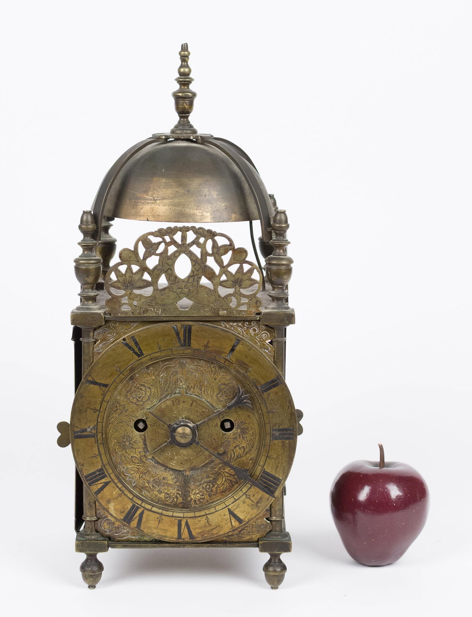 17TH C. JOHN SNOW BRASS LANTERN CLOCK. - 12