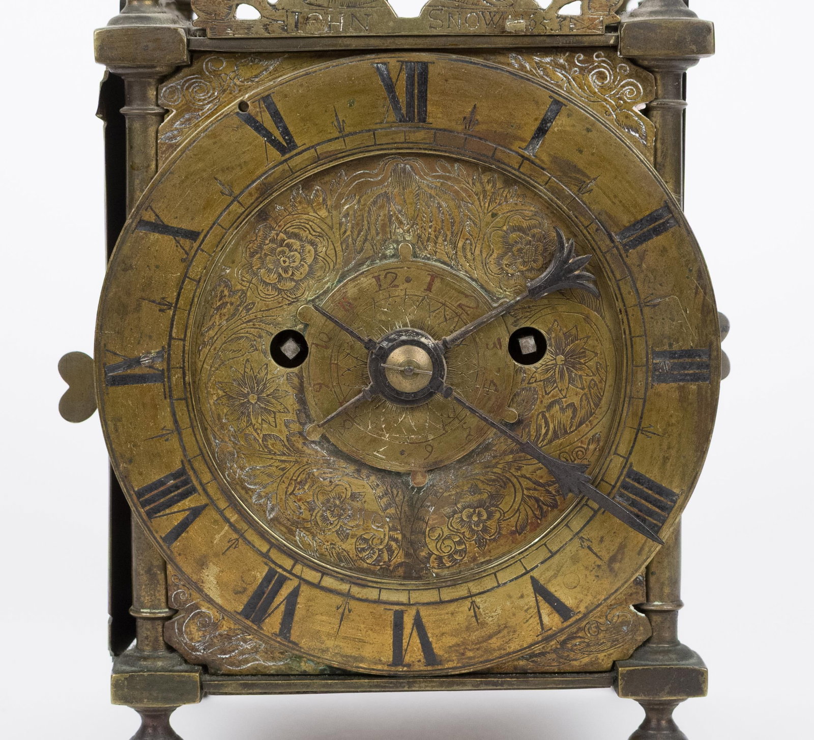 17TH C. JOHN SNOW BRASS LANTERN CLOCK. - 3