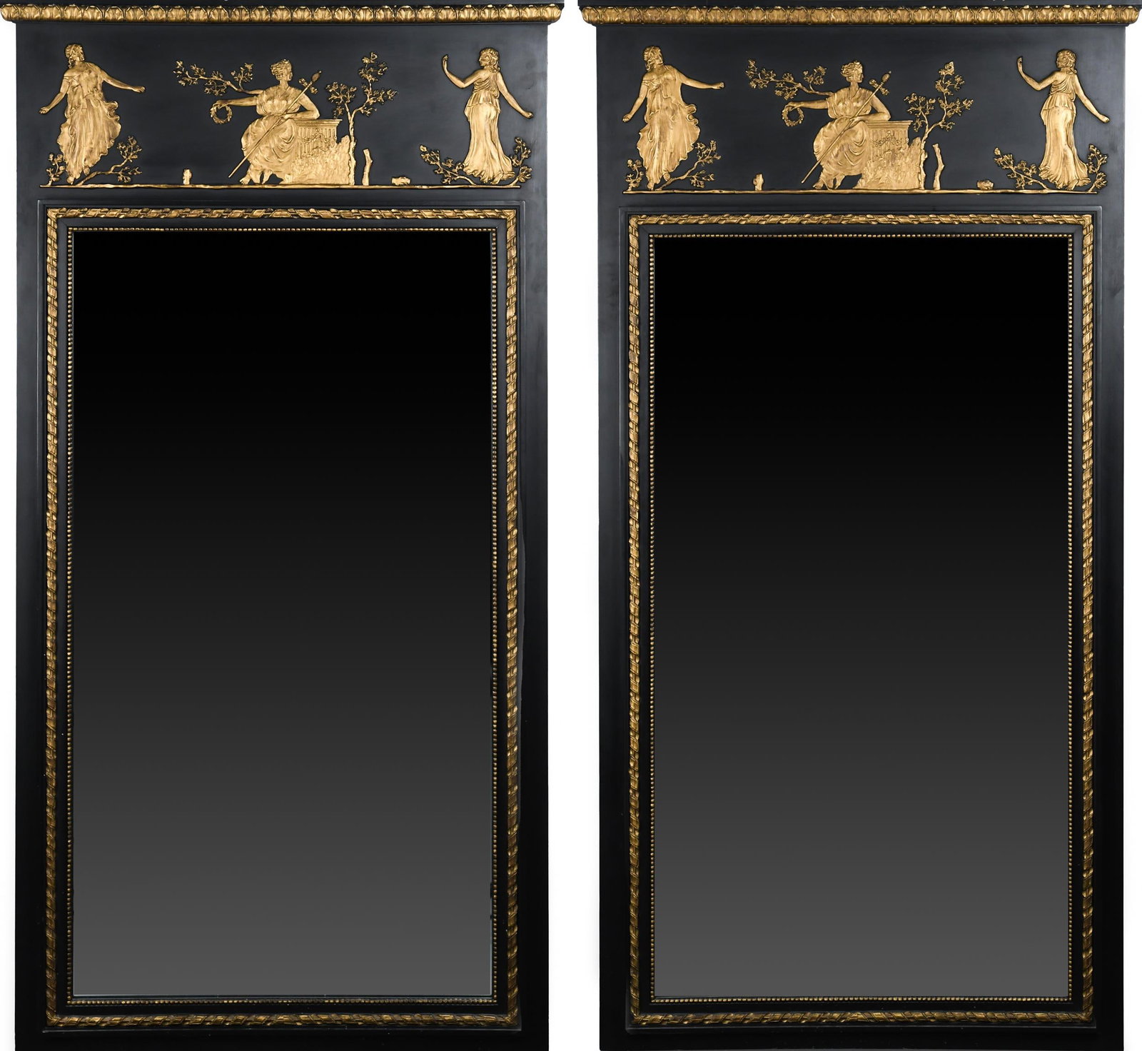 PAIR OF NEOCLASSICAL STYLE WALL MIRRORS. (1 of 10)