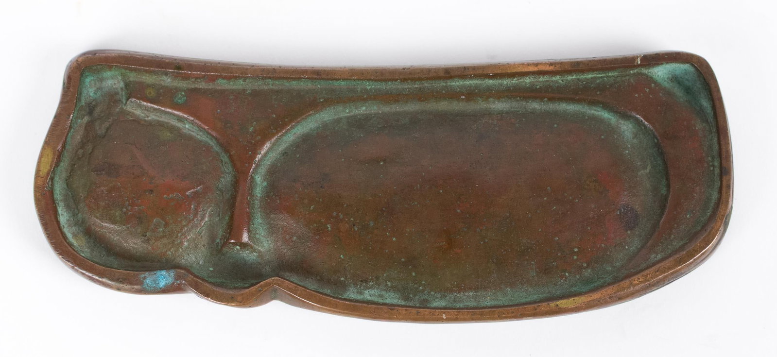 ATTRIBUTED TIFFANY STUDIOS BRONZE PEN TRAY. - 5