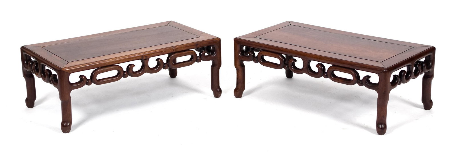 PR. ANTIQUE CHINESE CARVED ROSEWOOD LOW TABLES. (1 of 9)