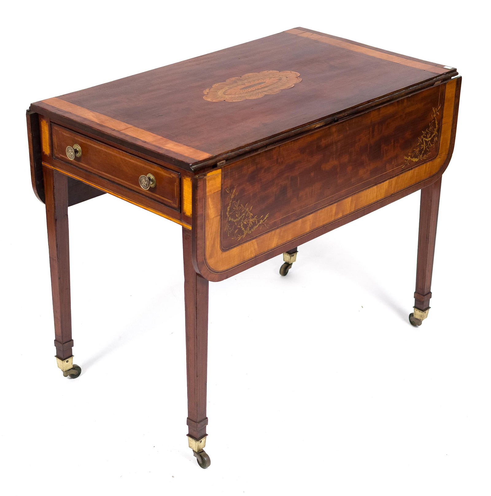 19TH C. ENGLISH EDWARDIAN INLAID MAHOGANY TABLE. (1 of 17)