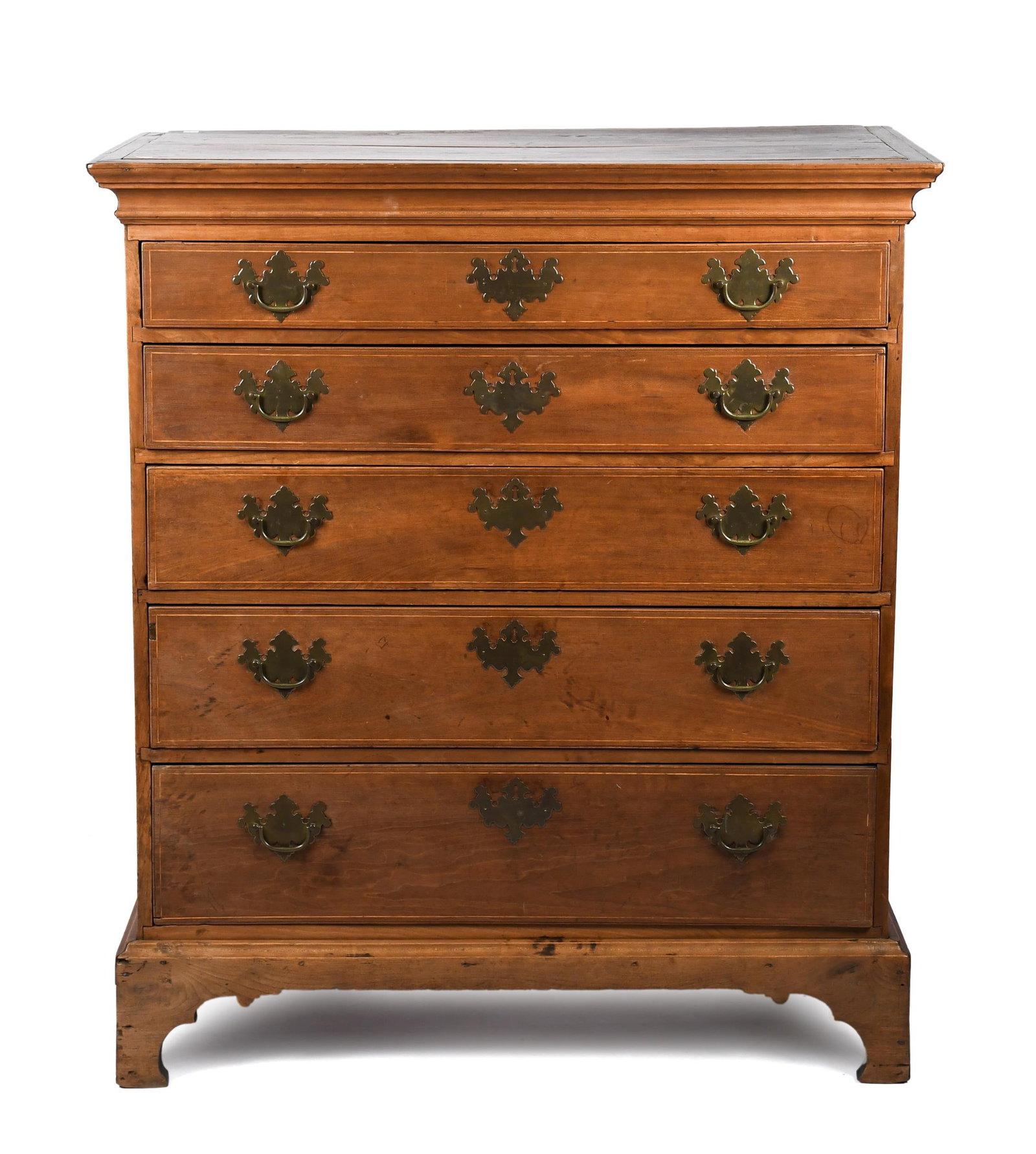 18TH C. CHIPPENDALE CHERRY TALL CHEST. (1 of 11)