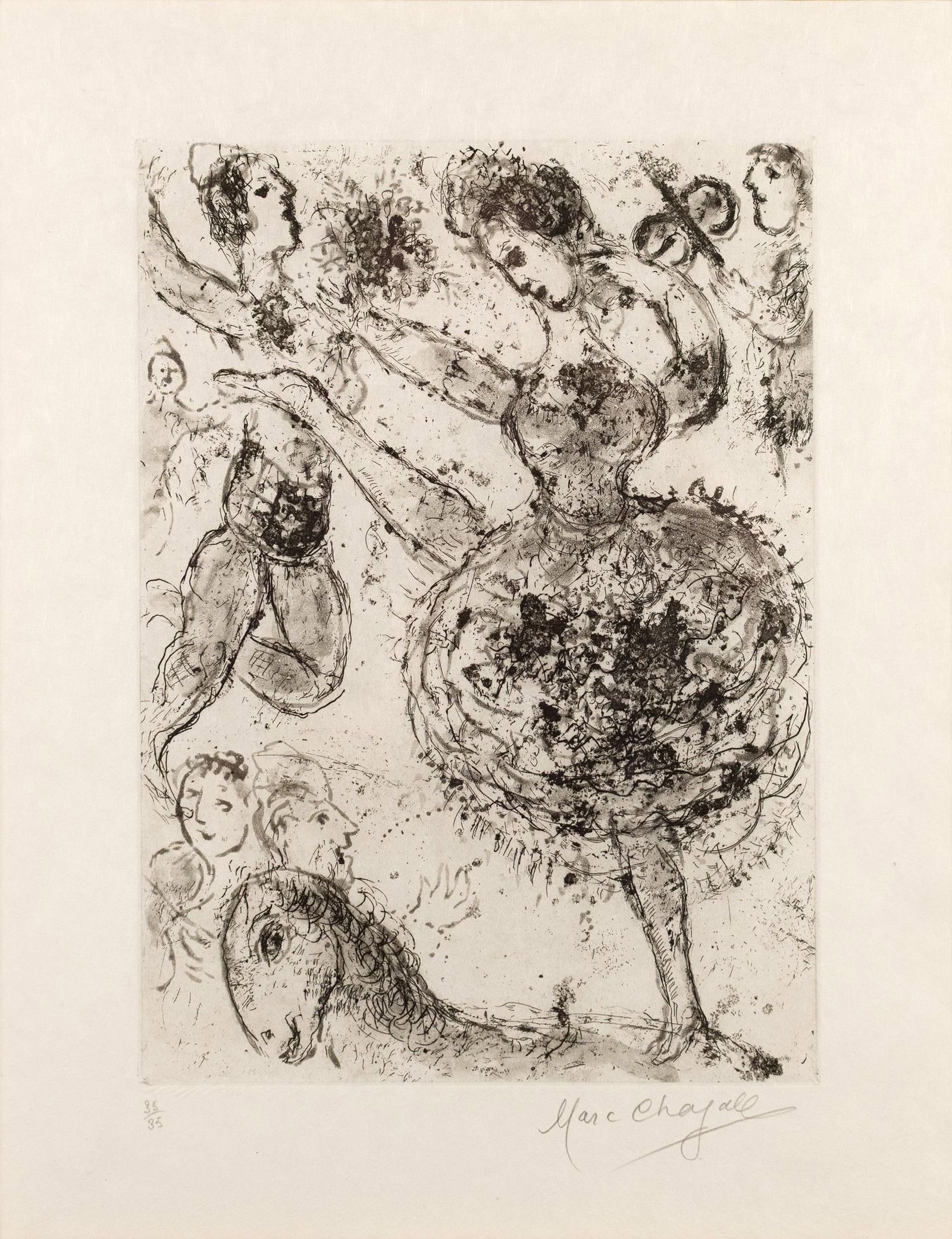 MARC CHAGALL ETCHING, LA GRANDE DANSEUSE. - 2