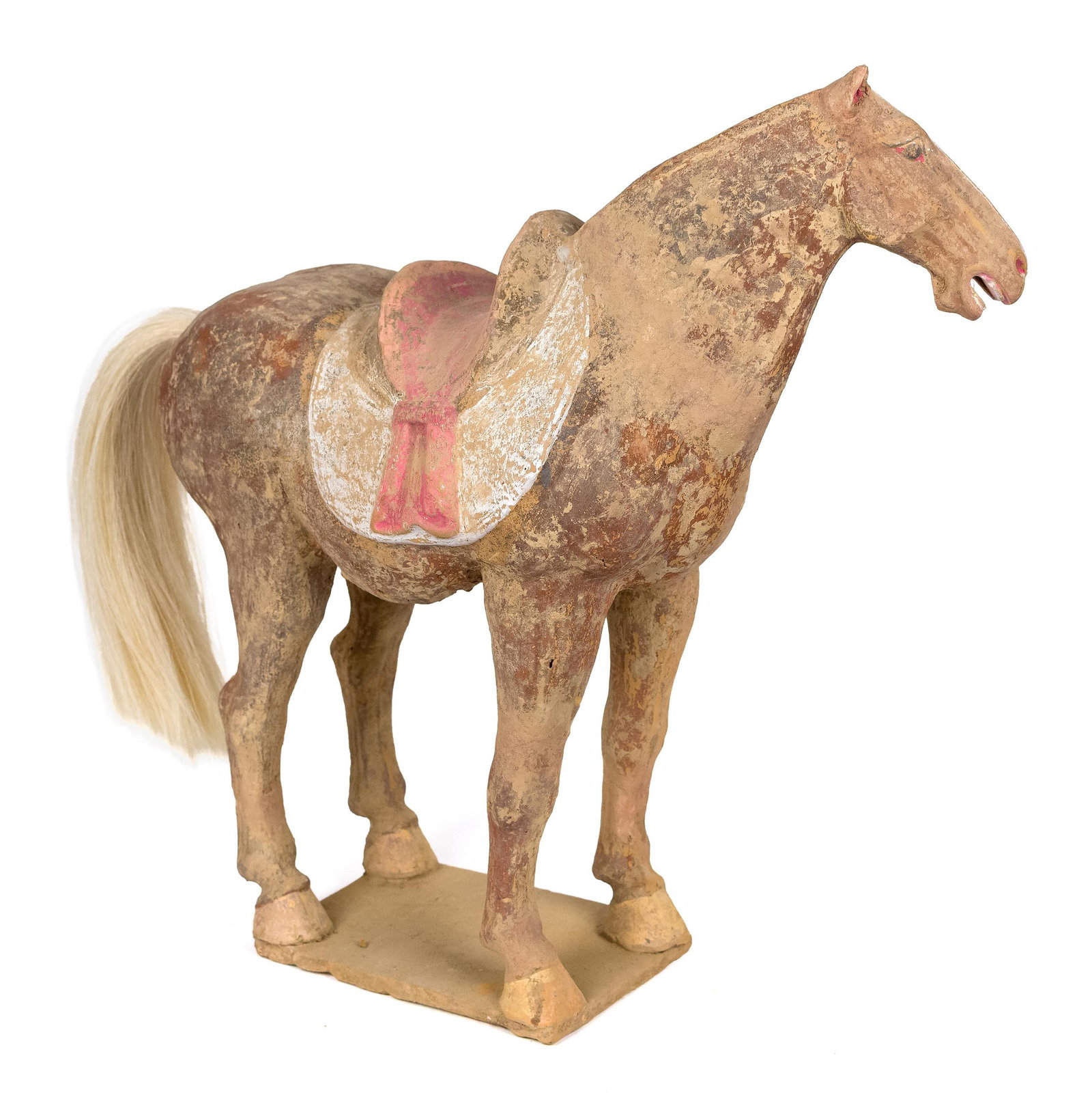 ANTIQUE TERRACOTTA CHINESE TANG HORSE. (1 of 16)