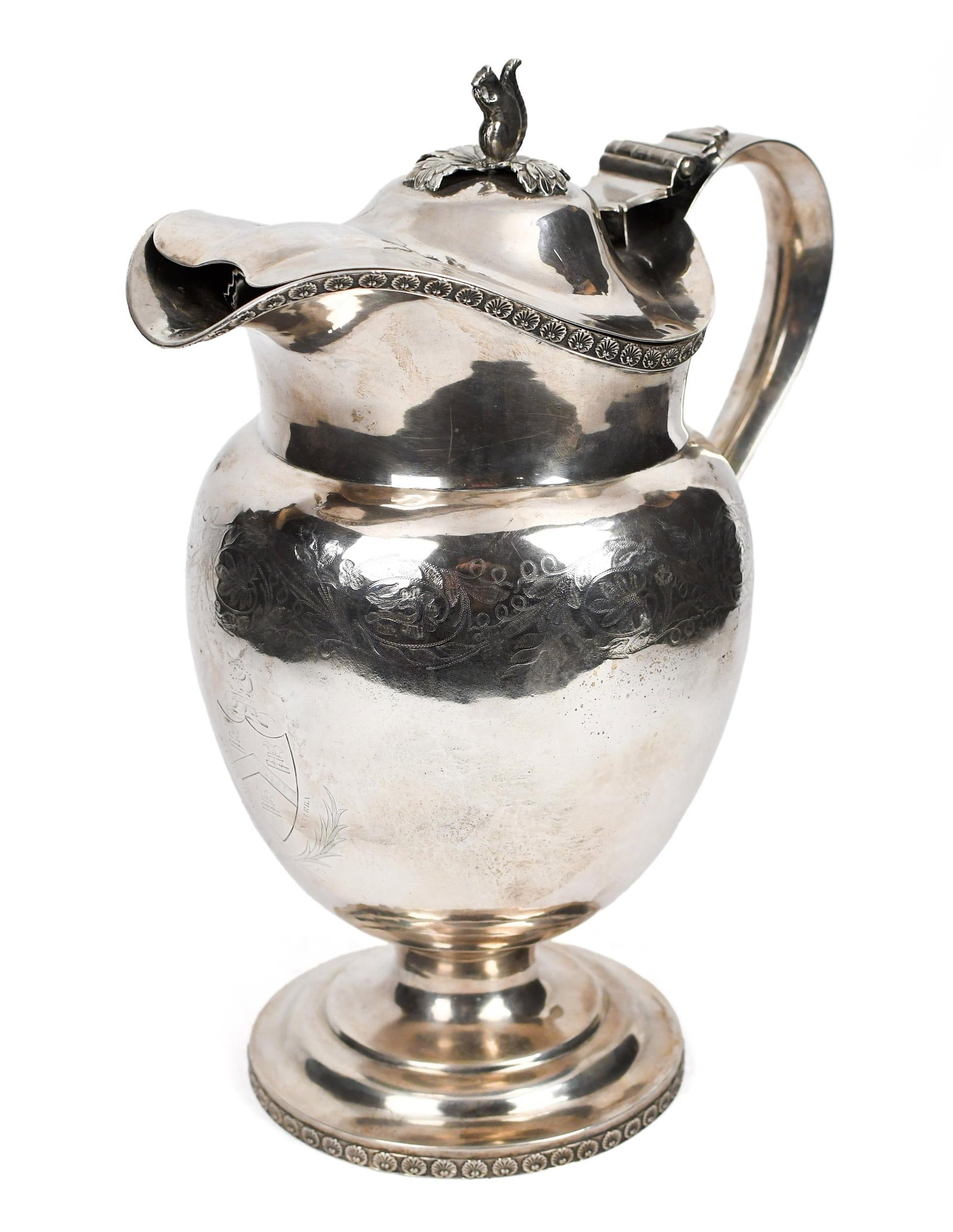19TH C. WILLIAM THOMSON COIN SILVER PITCHER. (1 of 9)
