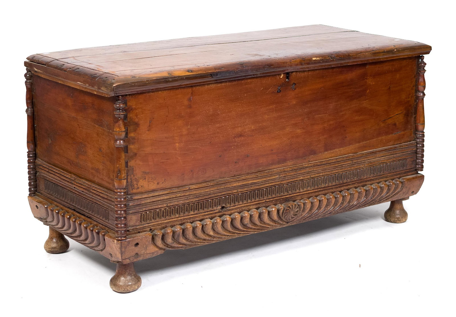 17TH C. CARVED ITALIAN CASSONE. (1 of 12)