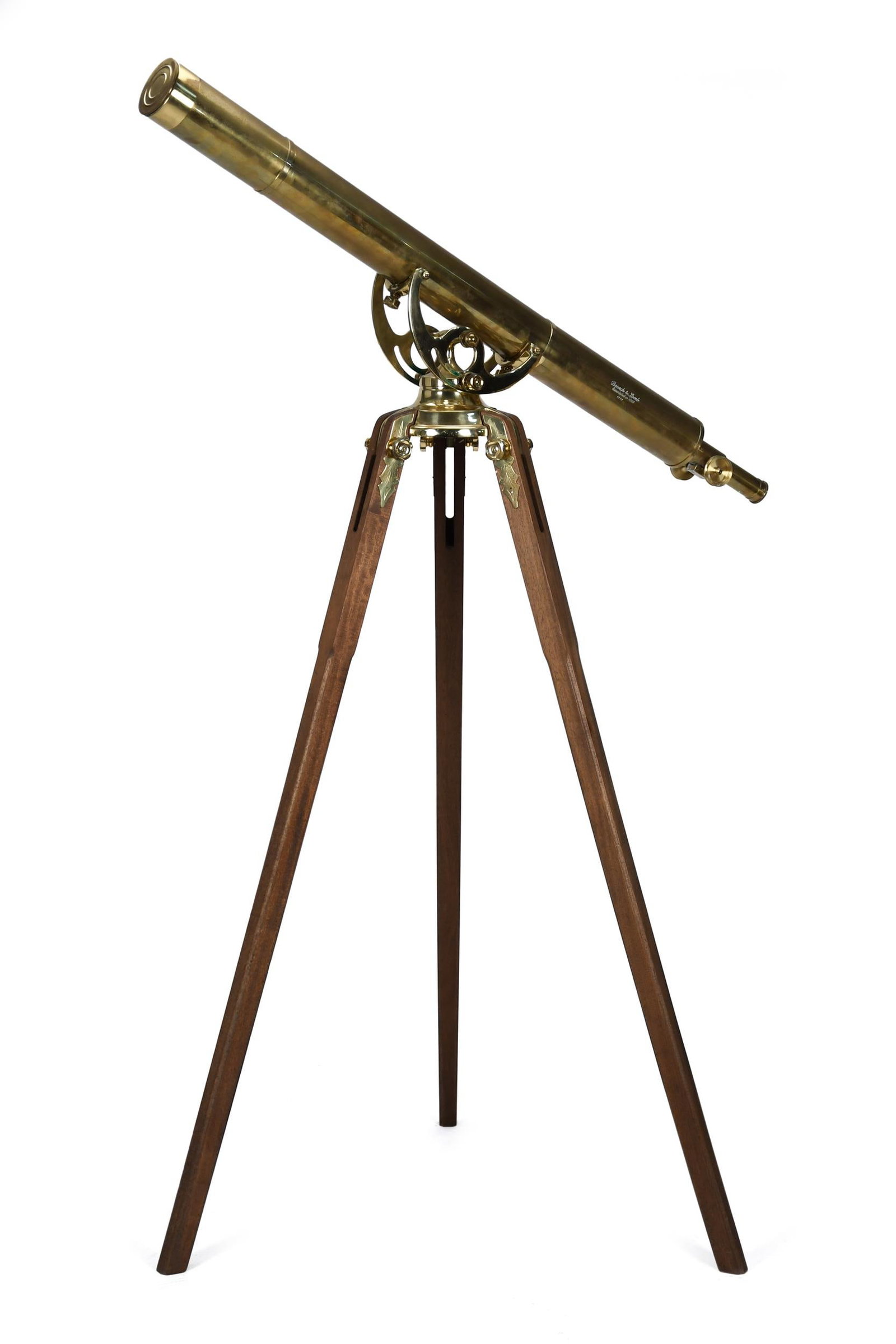 VINTAGE BAUSCH & LOMB BRASS TELESCOPE ON STAND. (1 of 10)