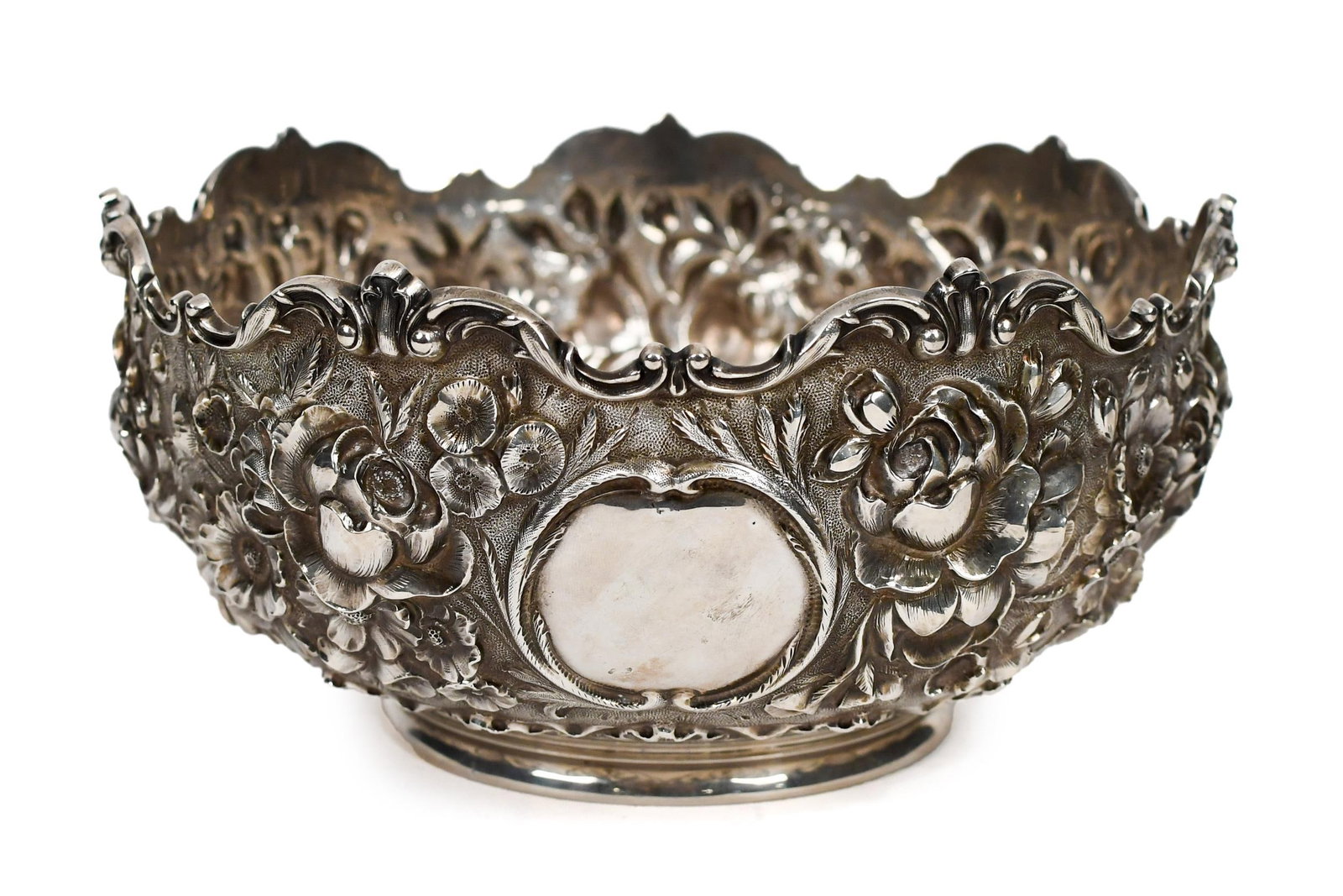 STEIFF STERLING FLORAL REPOUSSE BOWL. (1 of 11)