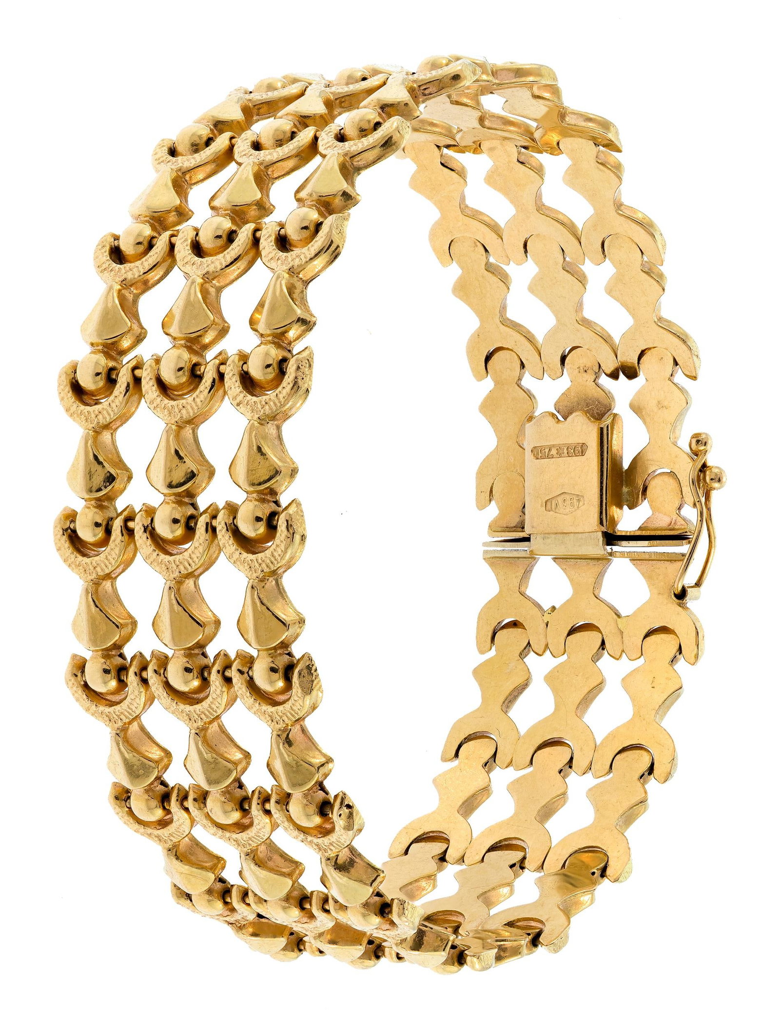 VINTAGE 18K YELLOW GOLD WIDE BRACELET. (1 of 1)