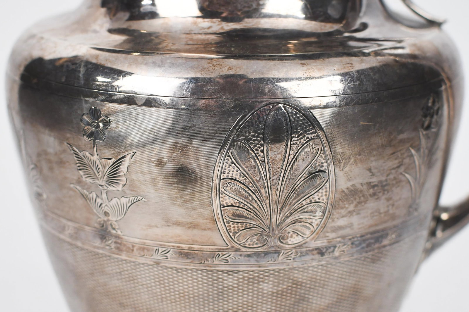 ANTIQUE GORHAM COIN SILVER PITCHER. - 2
