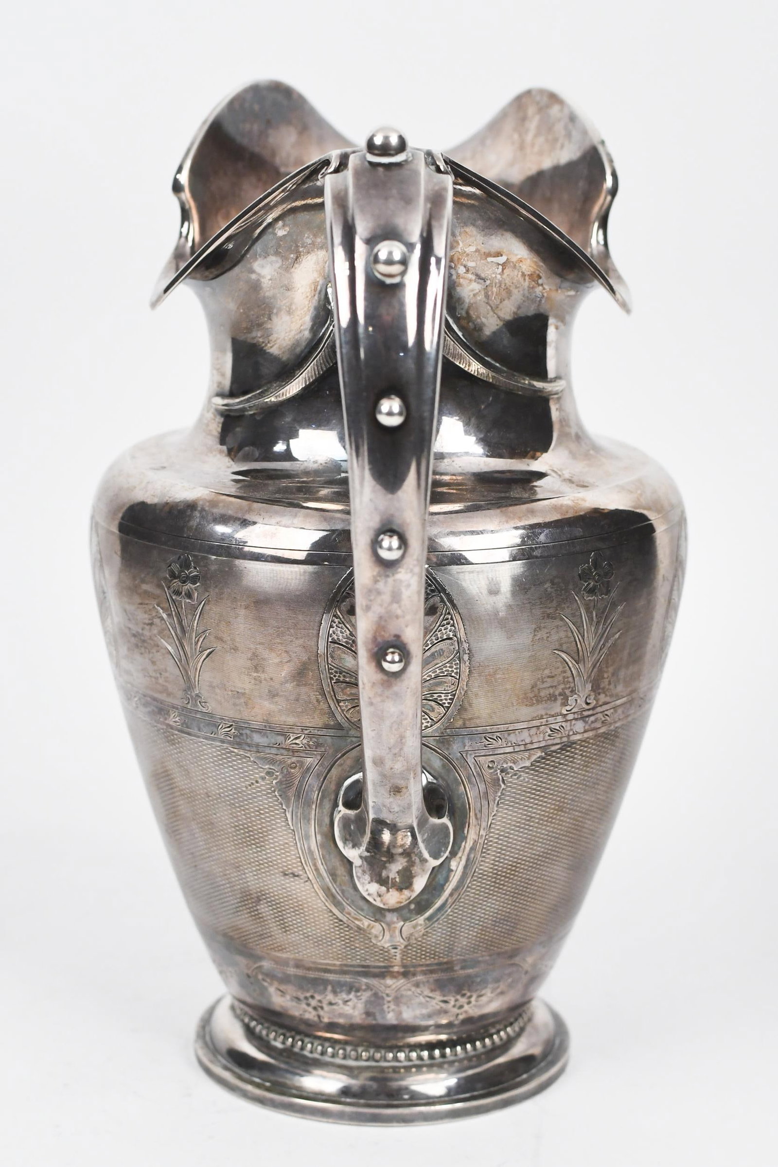 ANTIQUE GORHAM COIN SILVER PITCHER. - 6