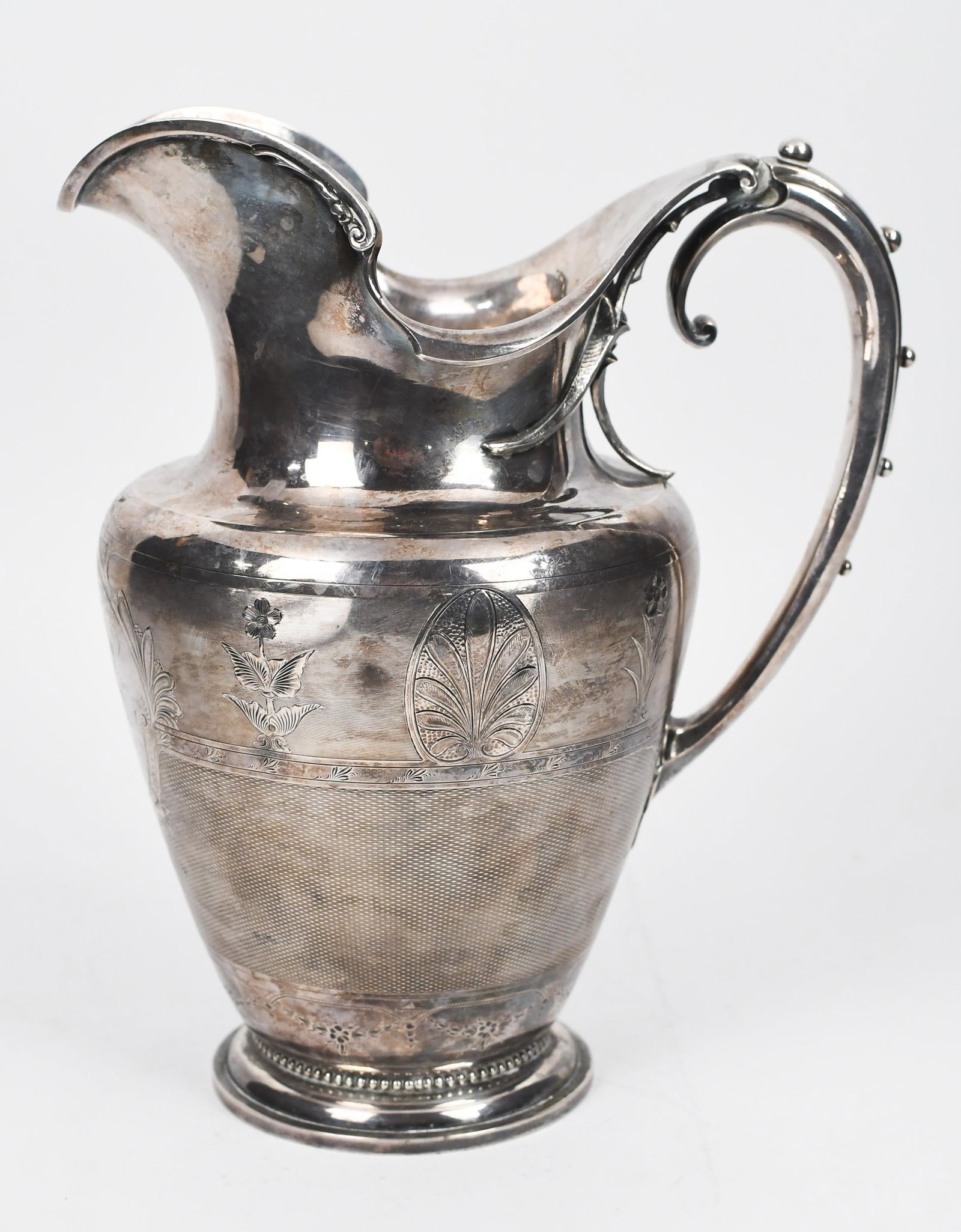 ANTIQUE GORHAM COIN SILVER PITCHER. - 7