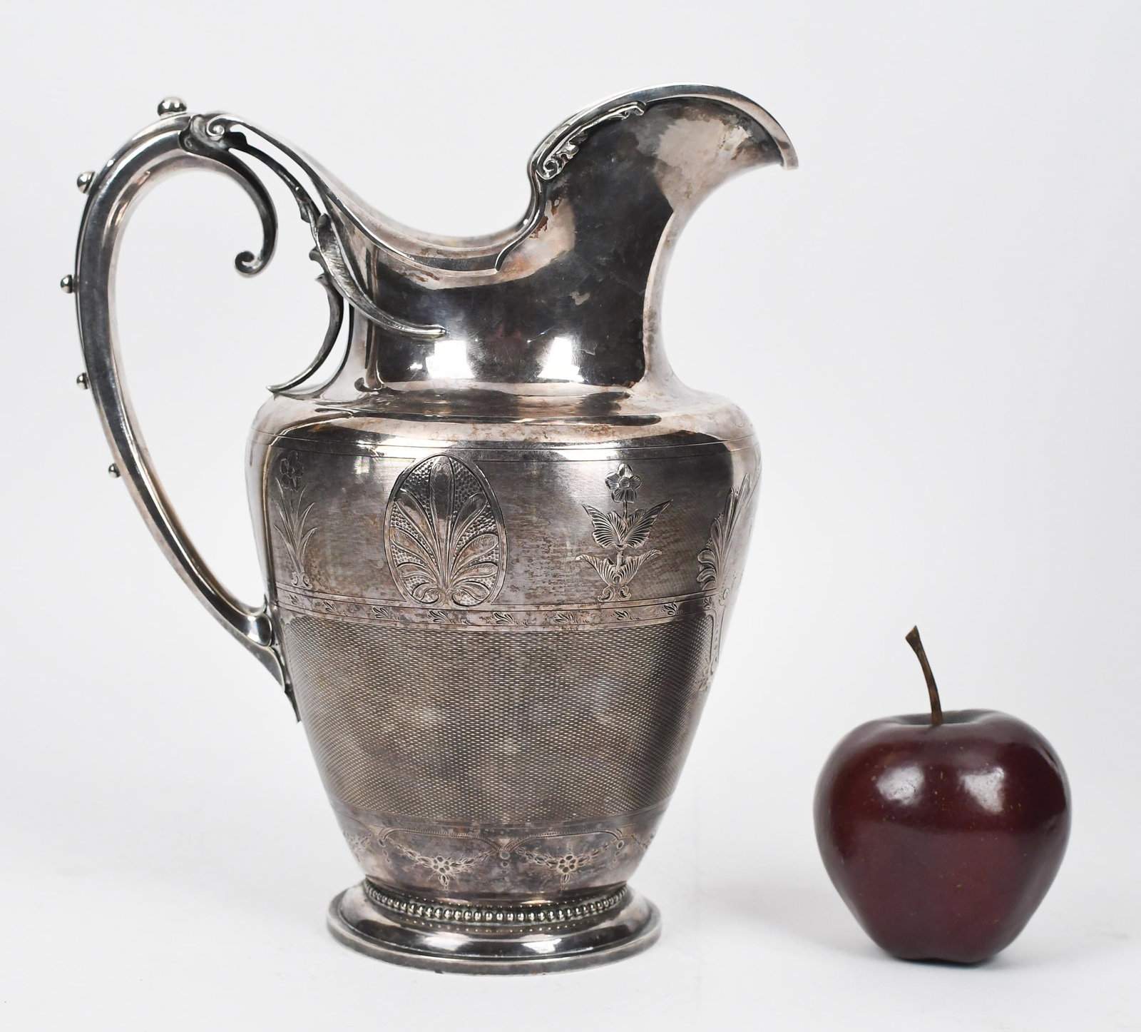 ANTIQUE GORHAM COIN SILVER PITCHER. - 9