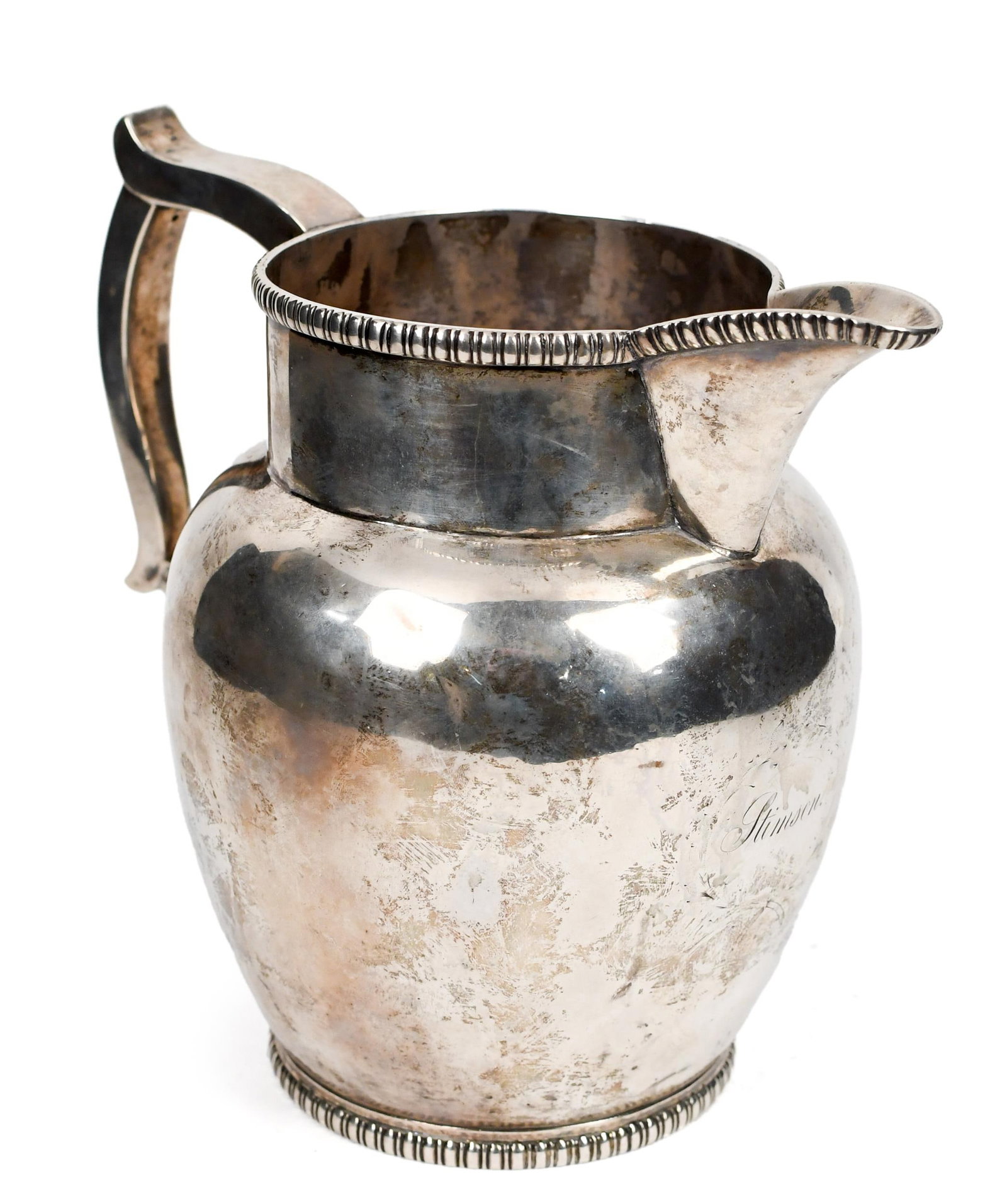 P. STACY COIN SILVER PITCHER. (1 of 11)