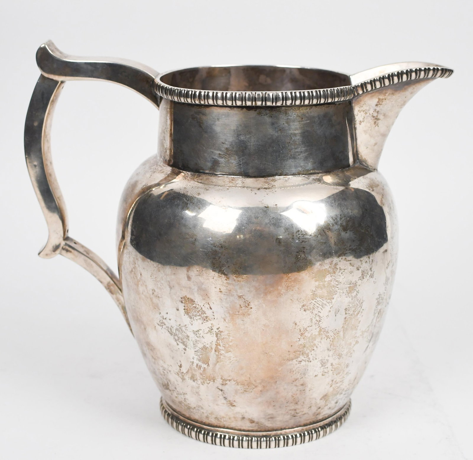P. STACY COIN SILVER PITCHER. - 8