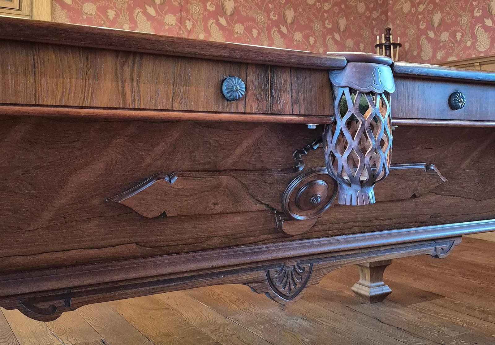 ANTIQUE BRUNSWICK POOL TABLE. - 5