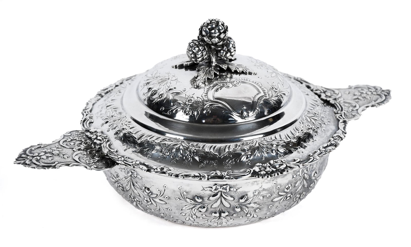 ANTIQUE FRENCH COVERED 950 SILVER BOWL. (1 of 13)