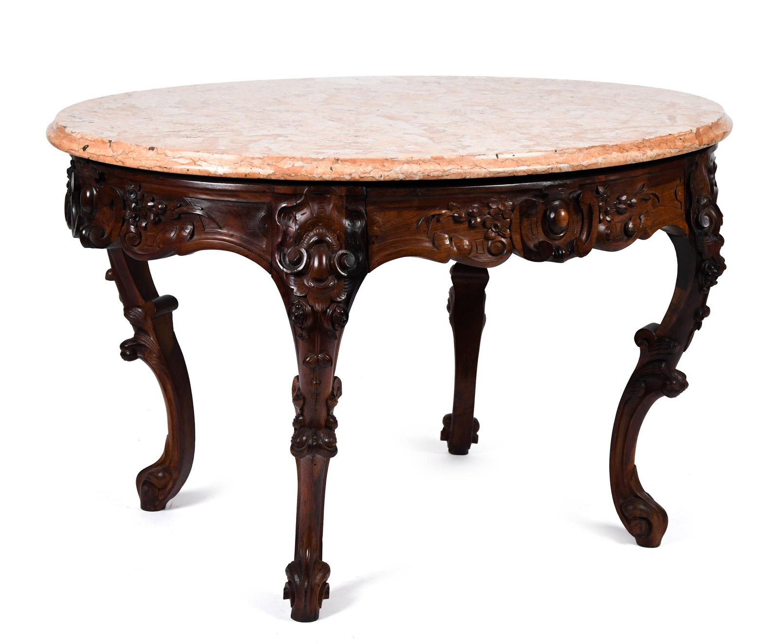 GOOD ANTIQUE VICTORIAN MARBLE TOP CENTER TABLE. (1 of 10)