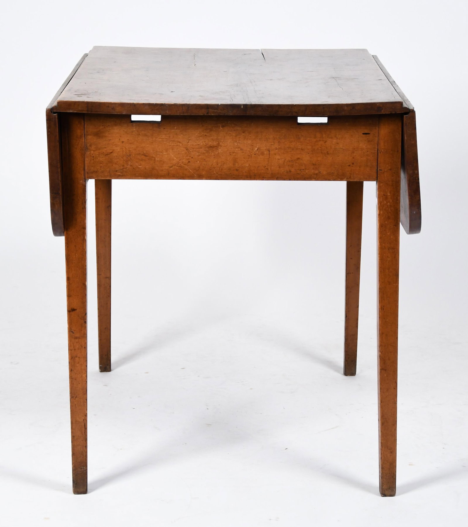 19TH C. TIGER MAPLE NEW ENGLAND DROP LEAF TABLE. - 5