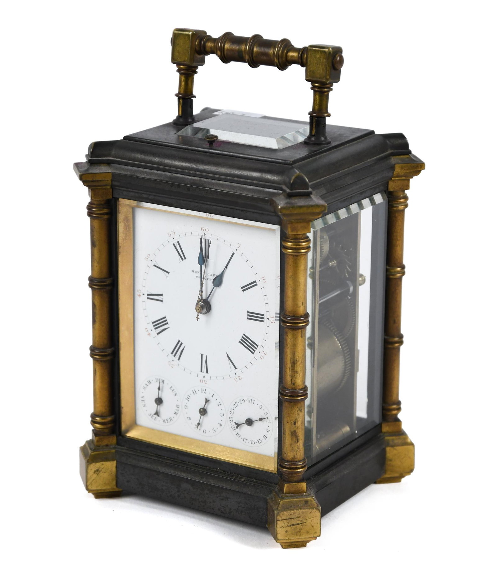 19TH C. HENRY CAPT GENEVA CARRIAGE CLOCK. (1 of 12)