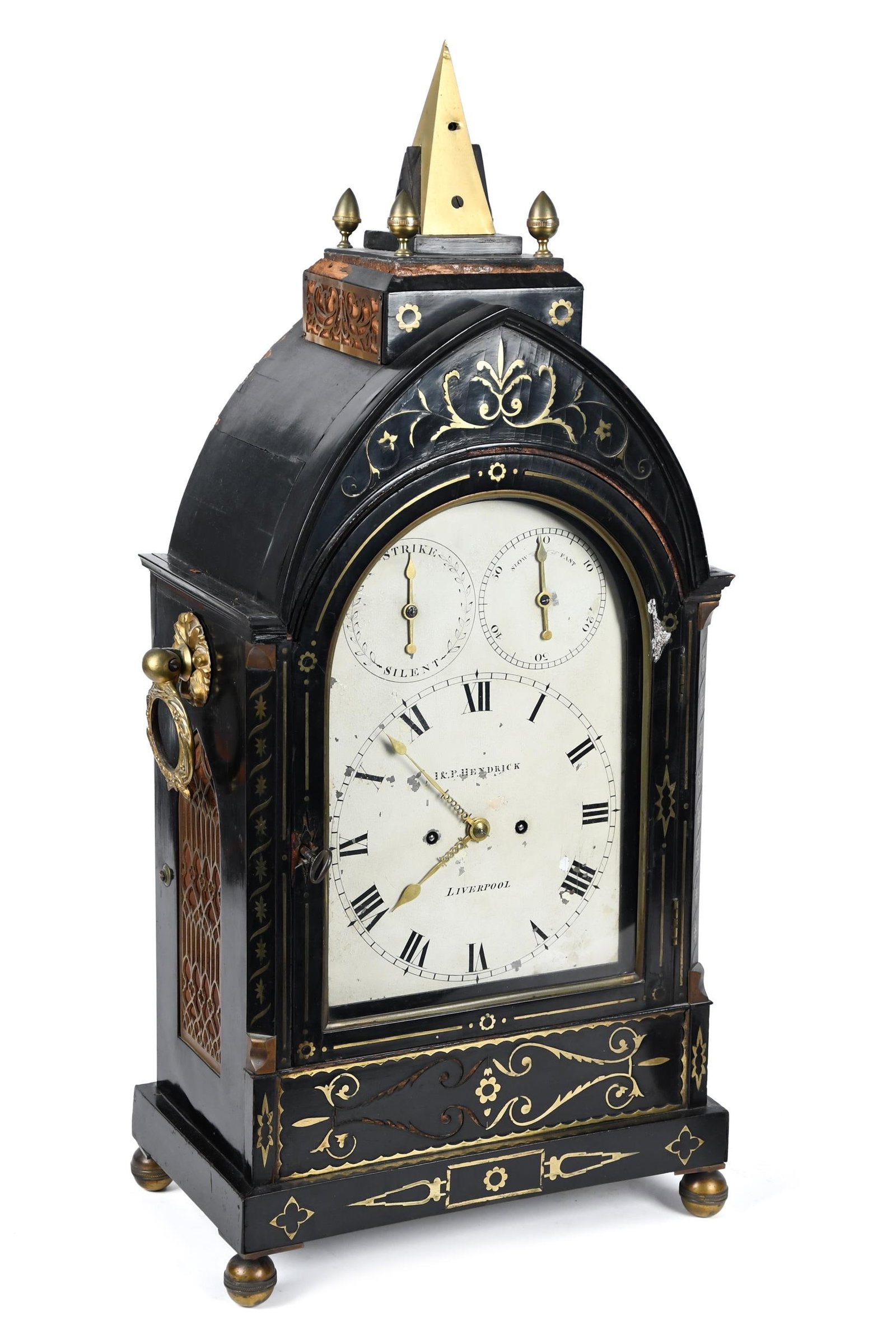 19TH C. ENGLISH CLOCK, HENDRICK LIVERPOOL. (1 of 10)