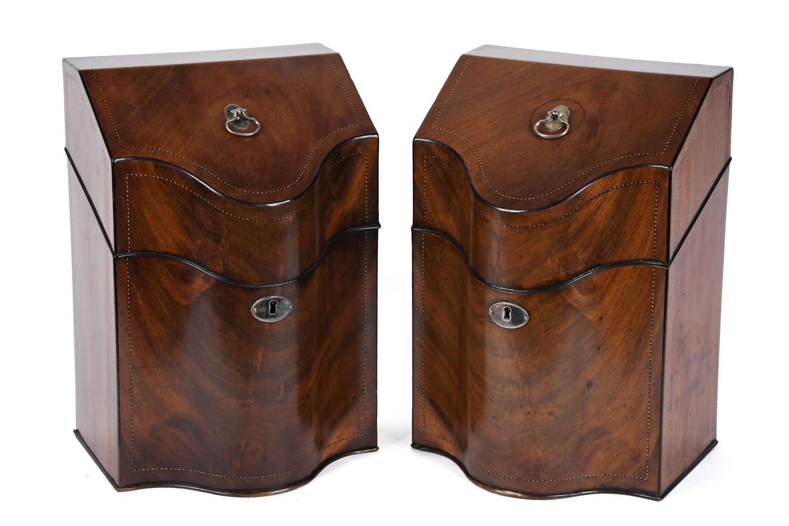 PAIR OF ENGLISH REGENCY KNIFE BOXES. (1 of 12)