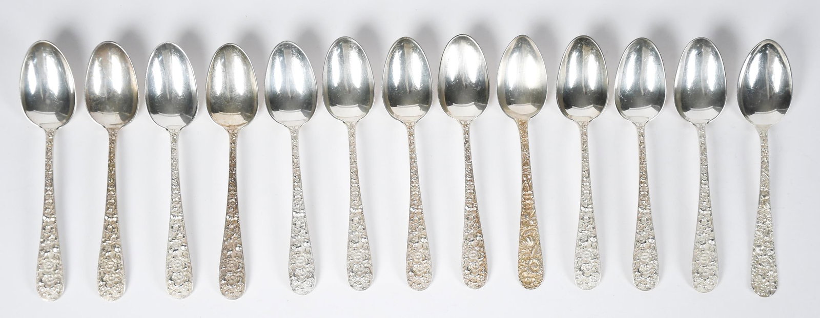 ANTIQUE STIEFF REPOUSSE STERLING FLATWARE. - 10