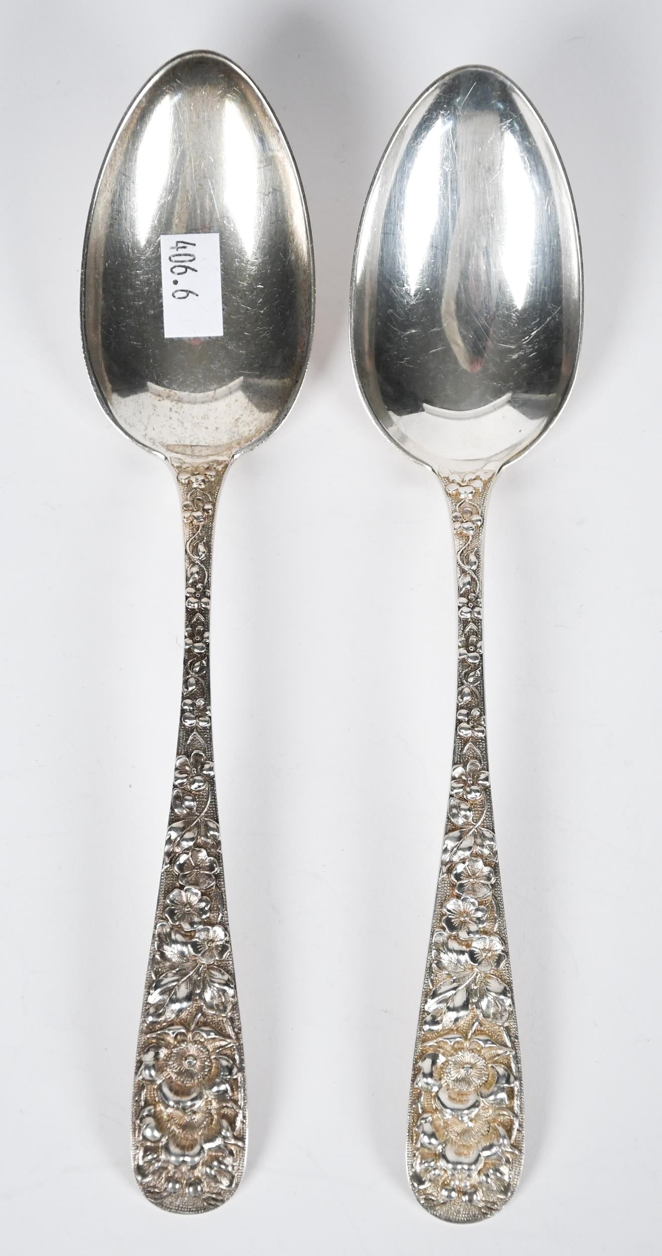 ANTIQUE STIEFF REPOUSSE STERLING FLATWARE. - 8