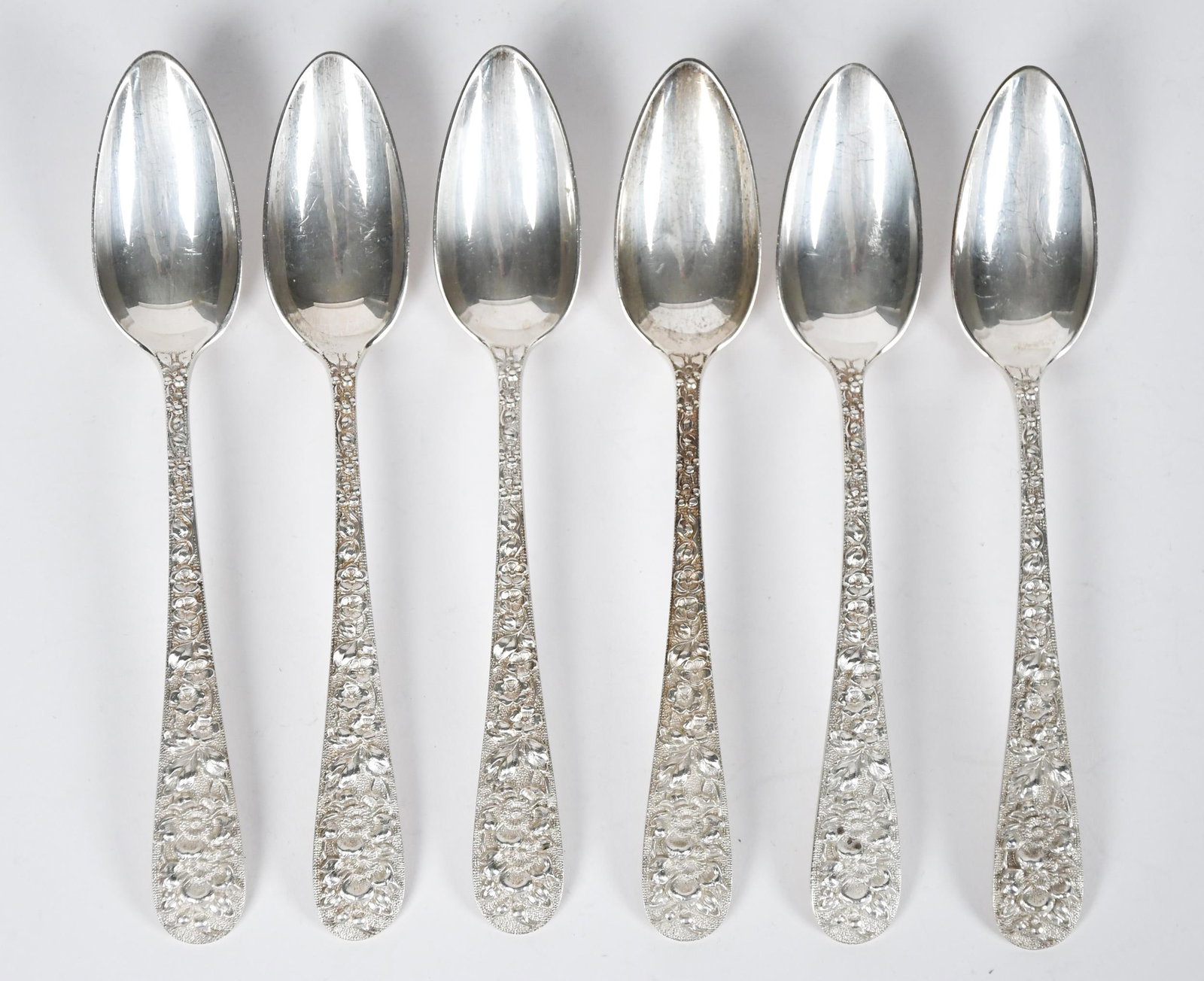 ANTIQUE STIEFF REPOUSSE STERLING FLATWARE. - 9