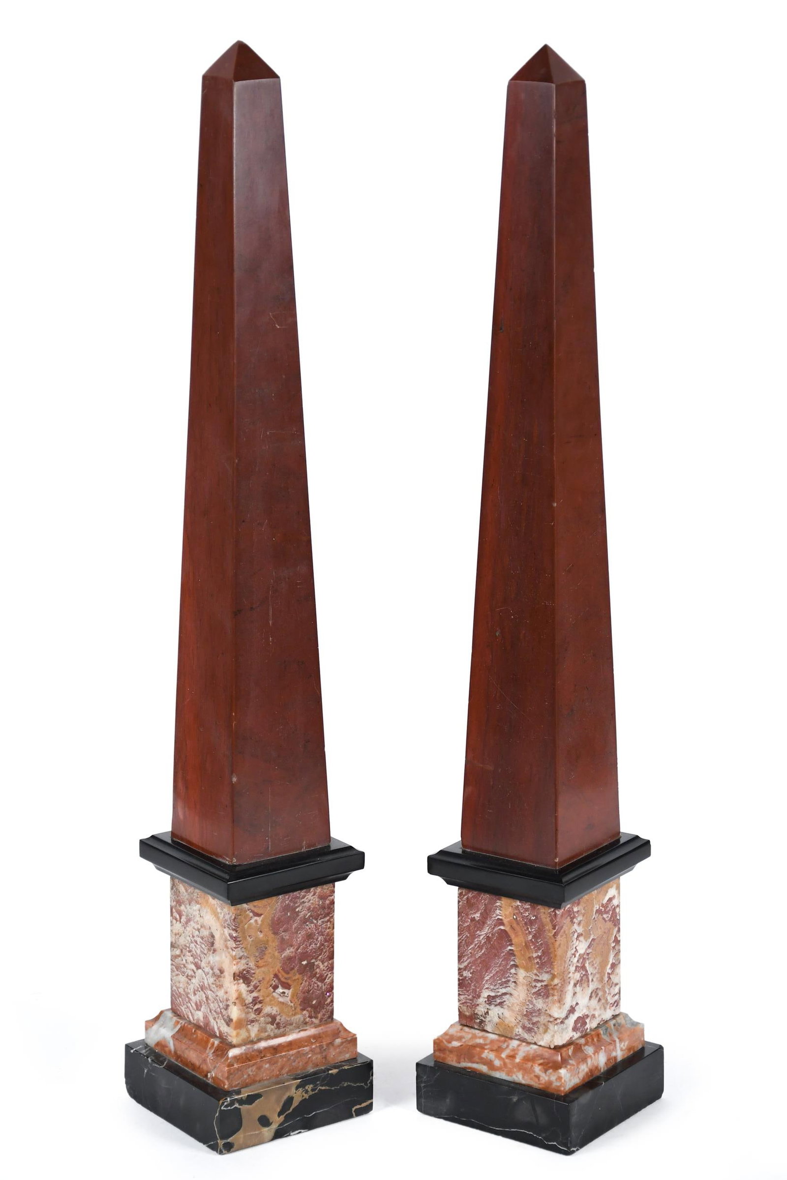 PAIR OF ANTIQUE MARBLE OBELISKS. (1 of 7)